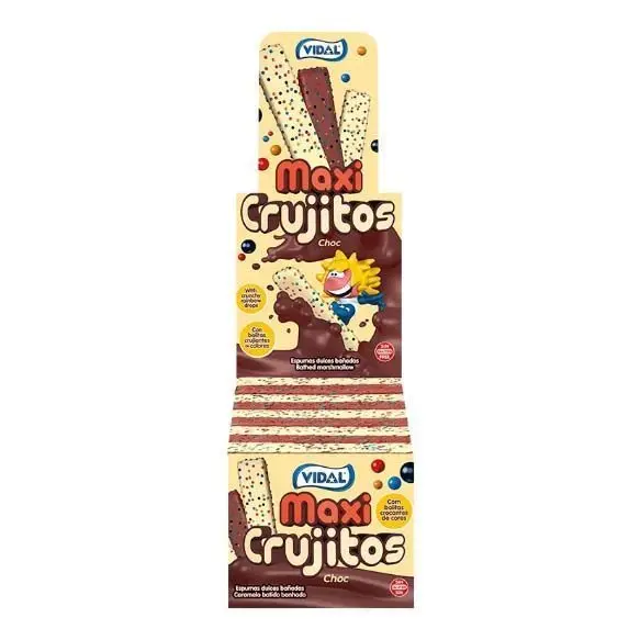 Maxi choco cruds 75 units vidal - chocolate and vanilla coated cloud sticks - 75 units