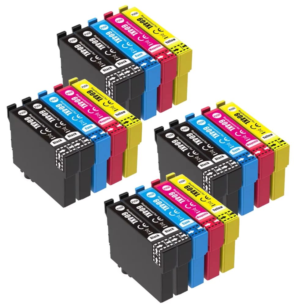 20 Pack Ink Cartridges compatible with Epson 604XL 604 XL for Epson XP2200, XP2205, XP3200, XP3205, XP4200, XP4205, WF2910, WF2930, WF2935, WF2950-compatible with Epson XP-2200, XP-2205, XP-3200, XP-3205, XP-4200, XP-4205, WF-2910DWF, WF-2930DWF