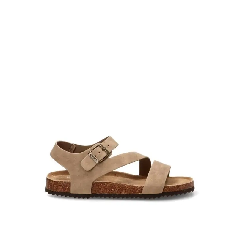 Sandalia Etika - Hombre - Suela Plana - Modelo 41021 - Color Taupe