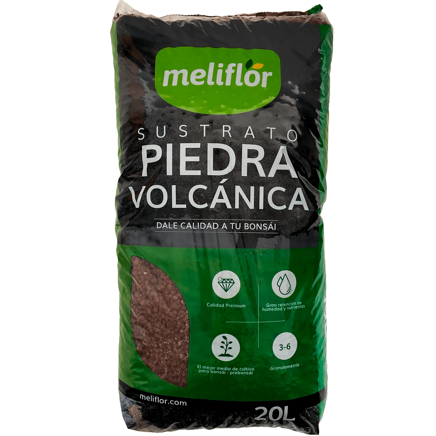 Meliflower substrate for bonsai volcanic rock (3-6mm) (crypted red puzzle) 20l