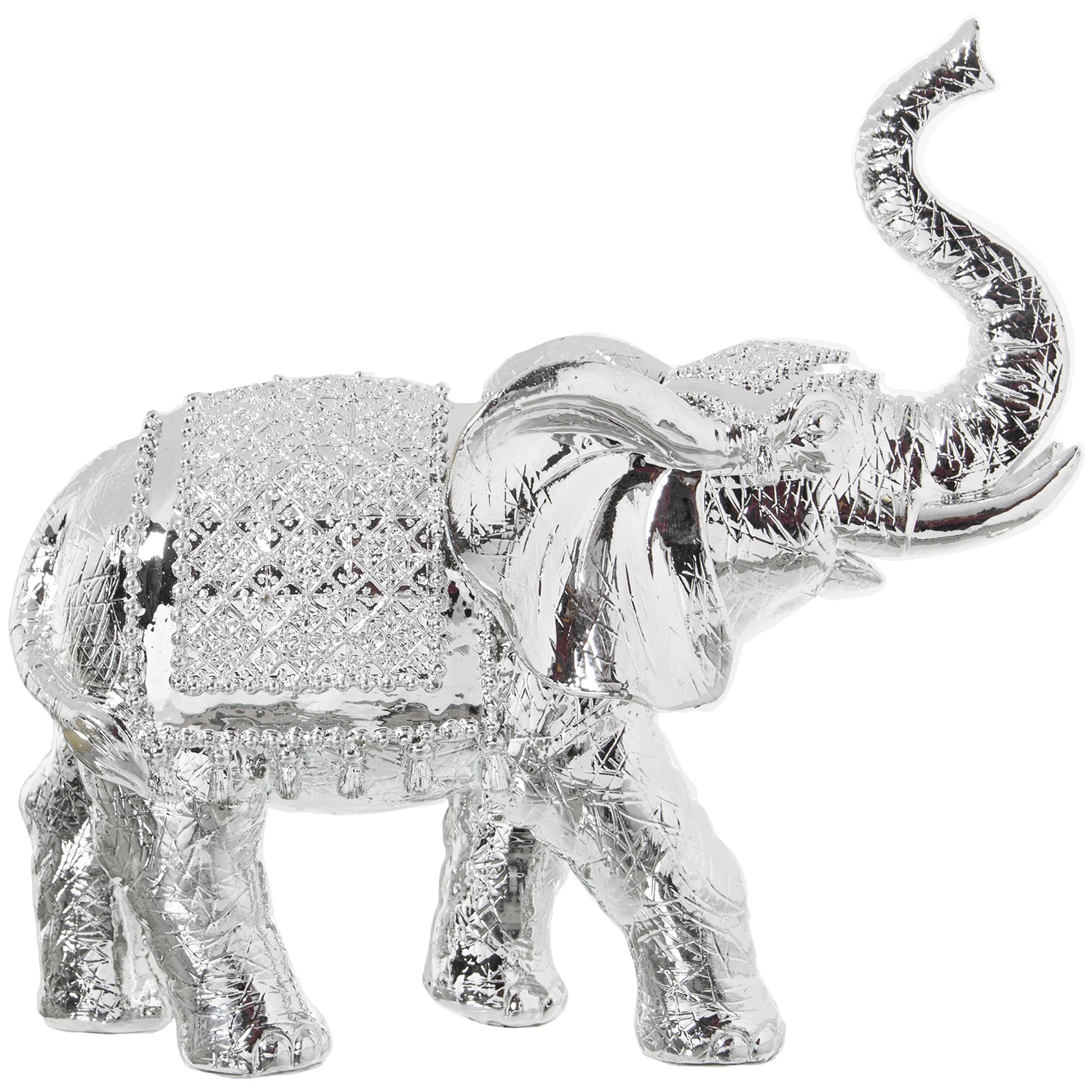 Figura resina elefante plateado 22x9x21cm