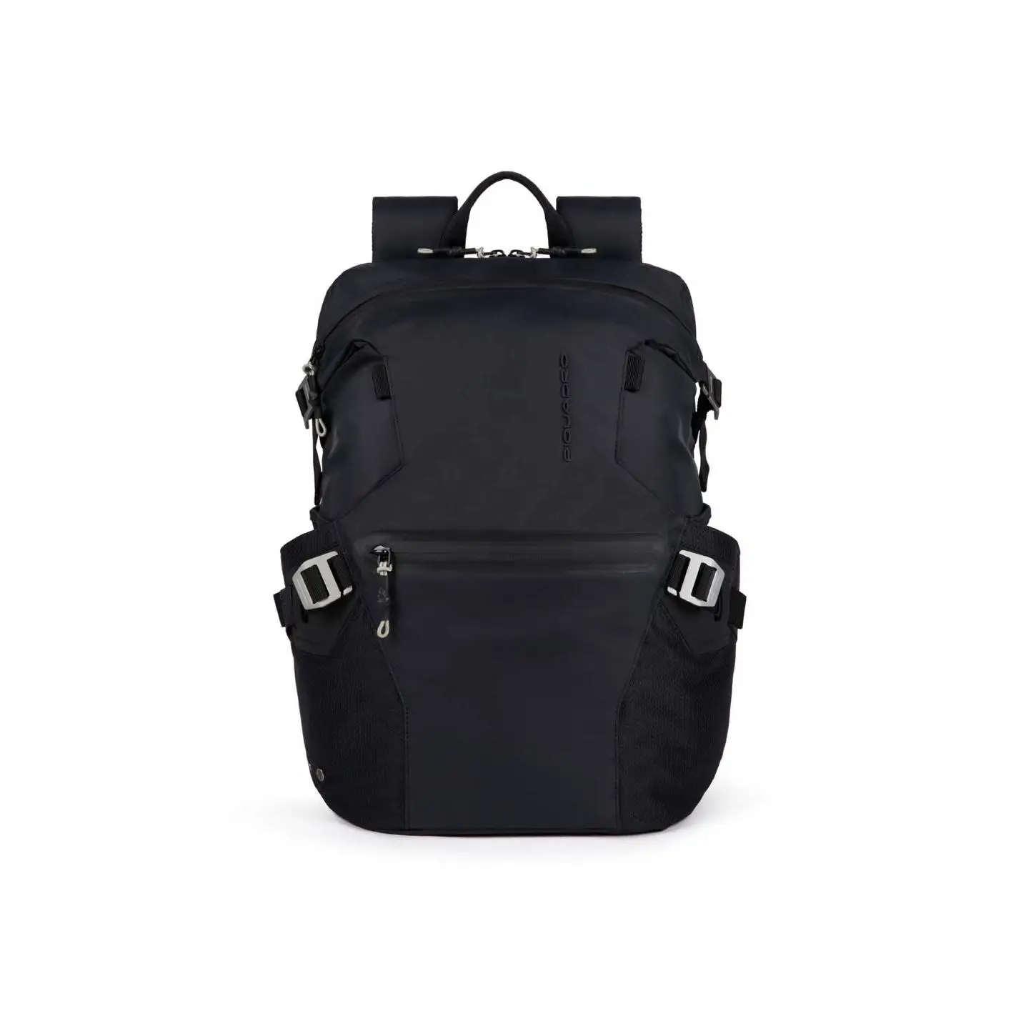 Piquadro Negro Pq-M Mochila Grande Modular En Tejido Reciclado Antiviral