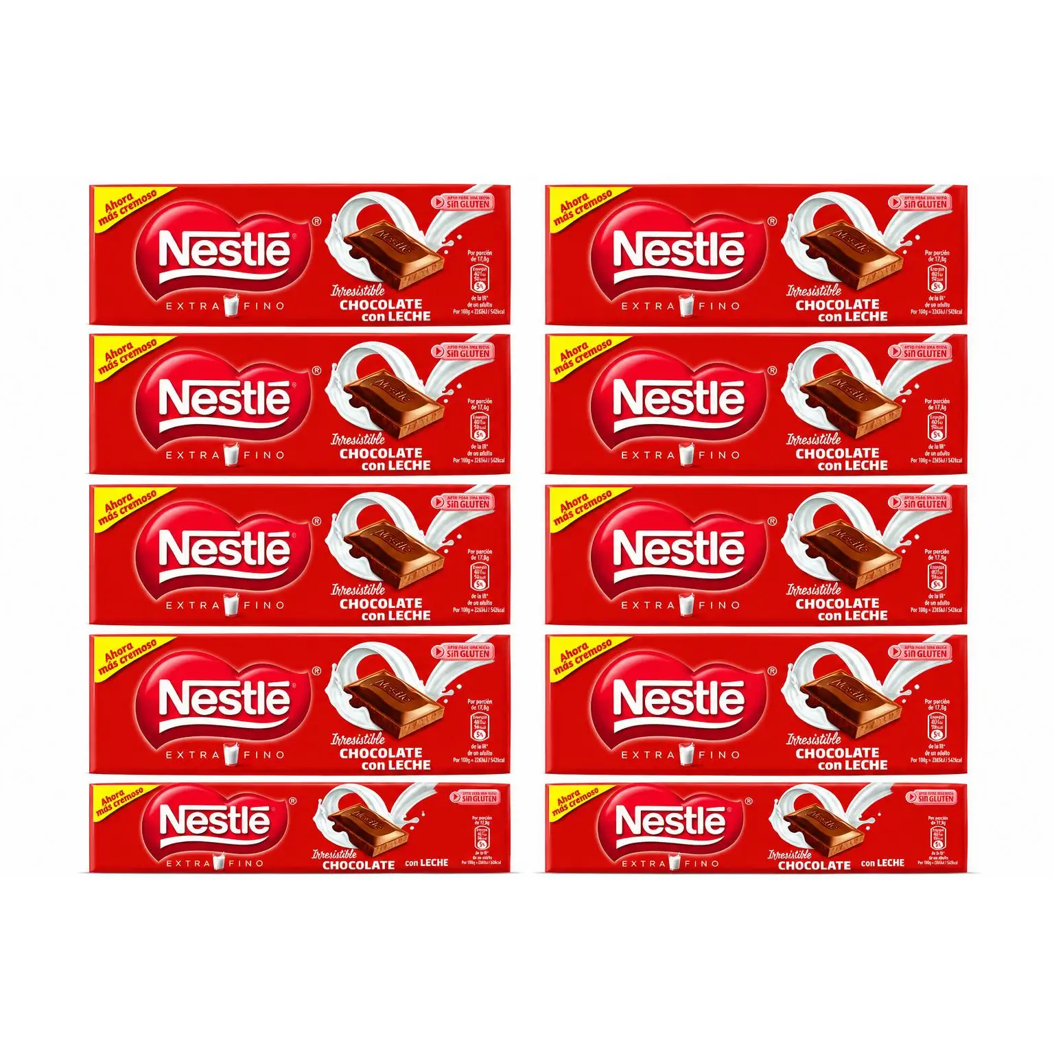 CHOCOLATE CON LECHE EXTRAFINO 10 UNIDADES