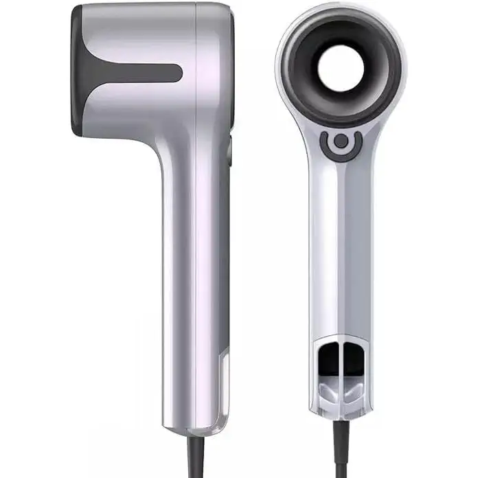 Secador de pelo profesional sin aspas de 1500W – Tecnología iónica avanzada, secado rápido, control inteligente de temperatura NTC, 3 velocidades y 3 niveles de calor, bajo ruido, con 2 boquillas para