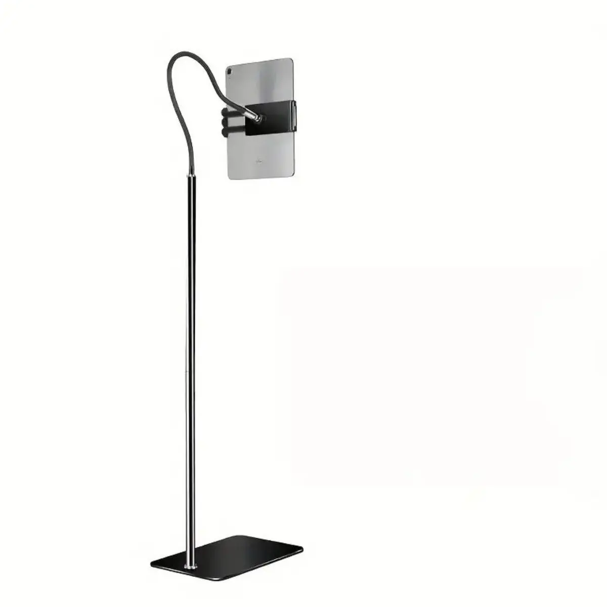 MEJORADA Soporte de Suelo Ajustable para Tablet y Móvil 135cm – Base Metálica Antideslizante, Brazo Flexible 360°, Compatible con iPad y Smartphone