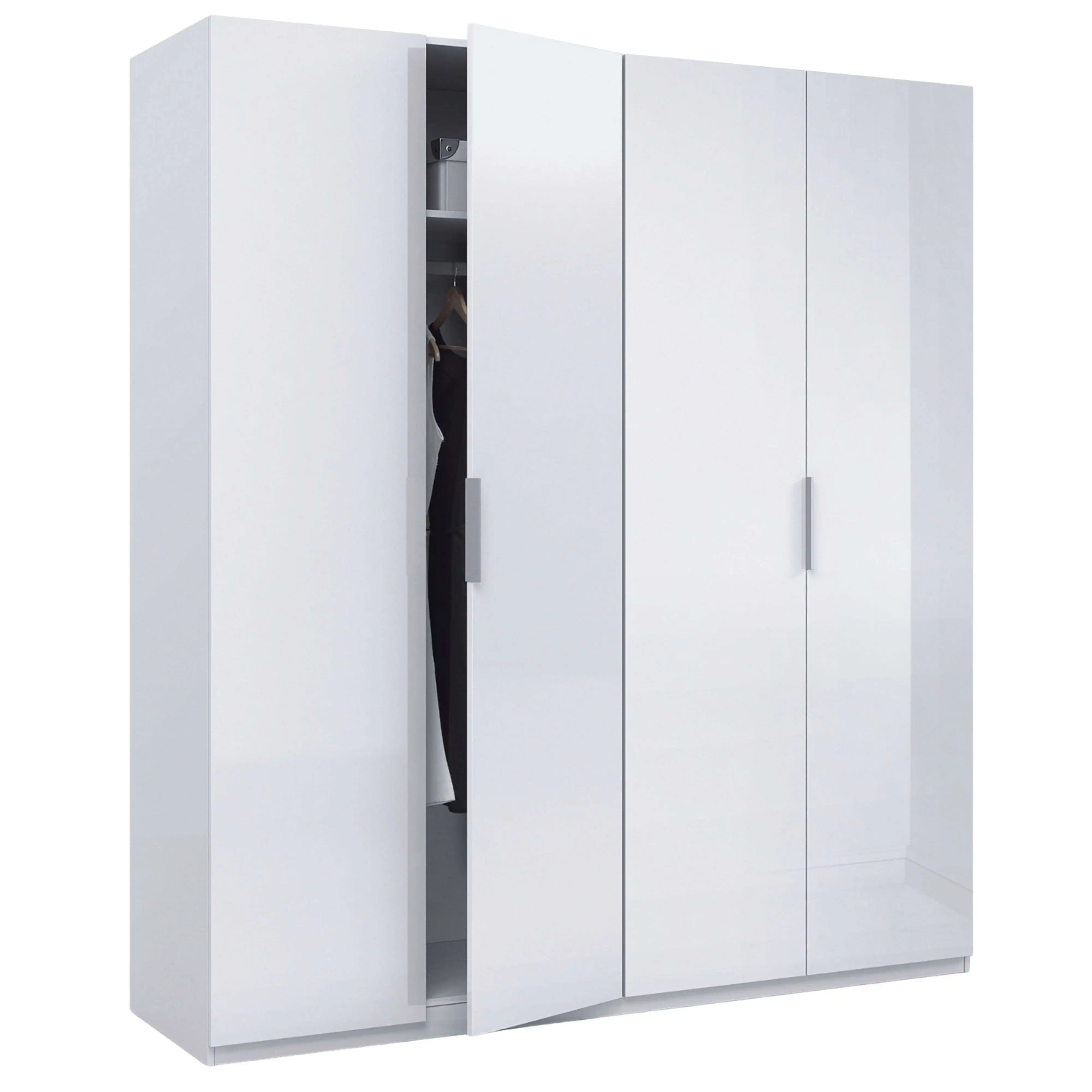 Miroytengo Armario grande en blanco con cuatro puertas habitación dormitorio 180x200x52 cm