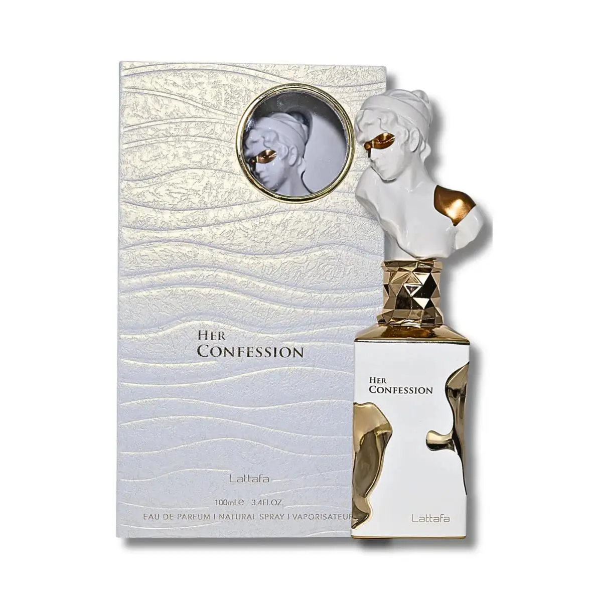Perfume Lattafa Her Confession Eau de Parfum 100 ml - Fragancia Femenina y Sofisticada de Aroma Floral y Amaderado, Duración Prolongada