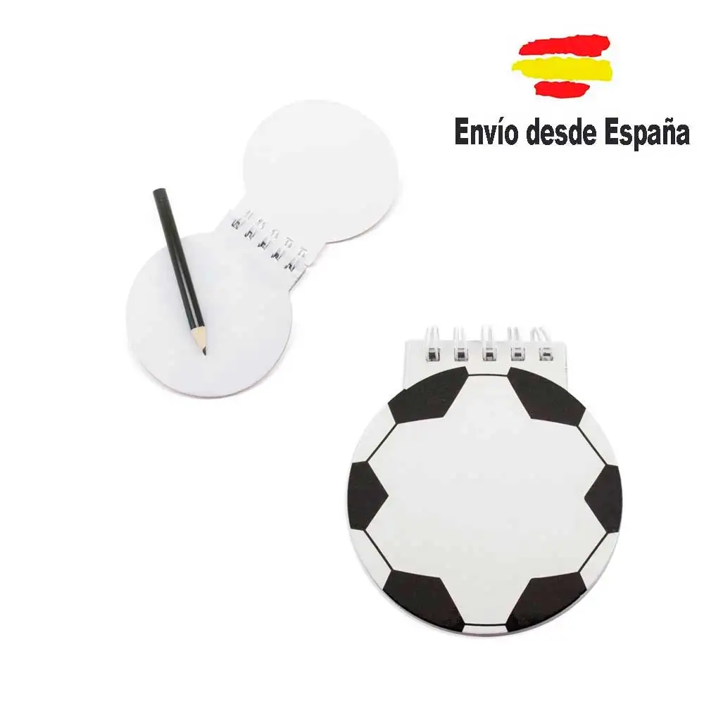 Lot of snack backpacks, notebooks and pencils with erasers in the shape of a soccer ball. Gifts to give to children on birthdays, communion parties, baptisms weddings and children's events.