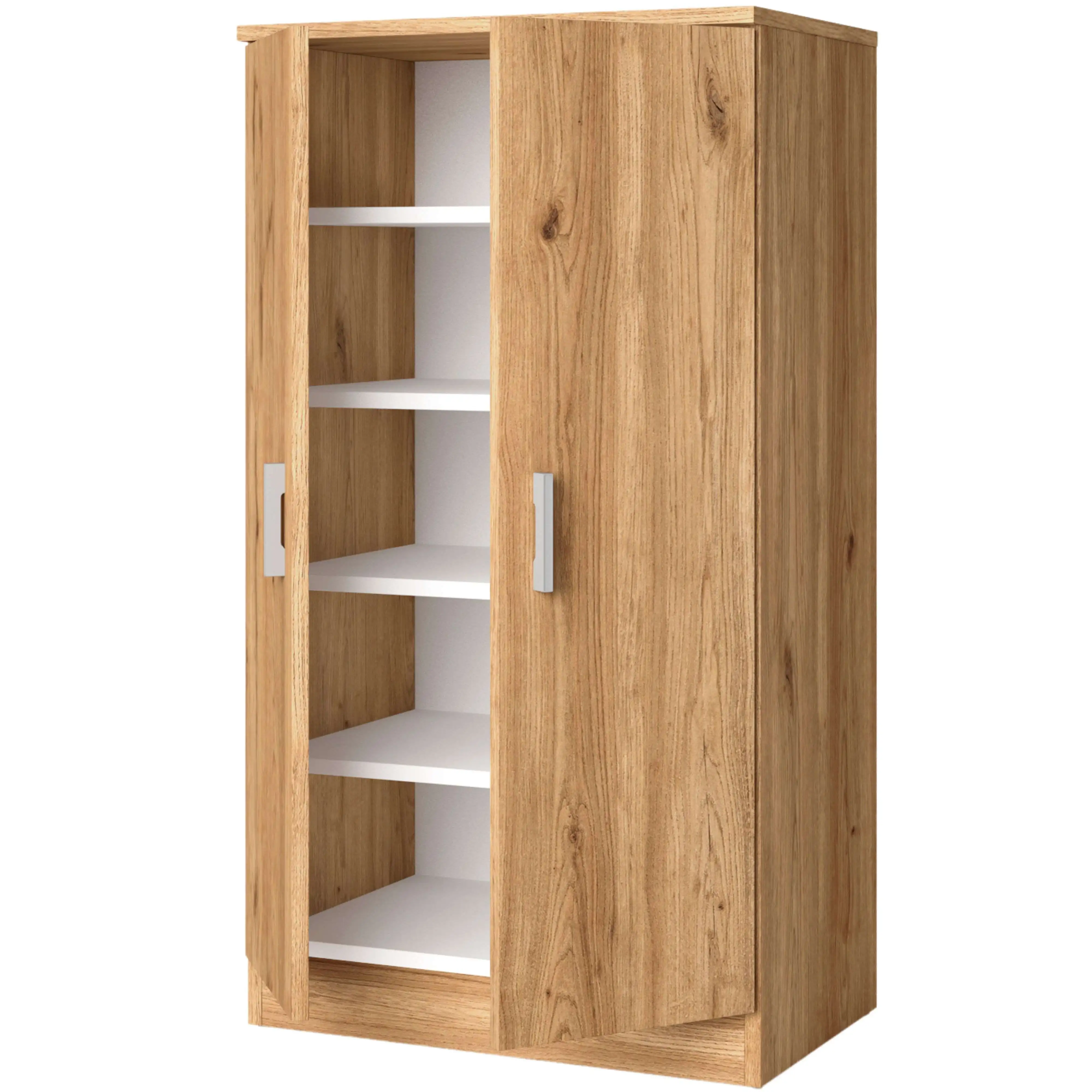 Miroytengo Mueble Recibidor Zapatero Rhin Armario Moderno Color Roble Naturale