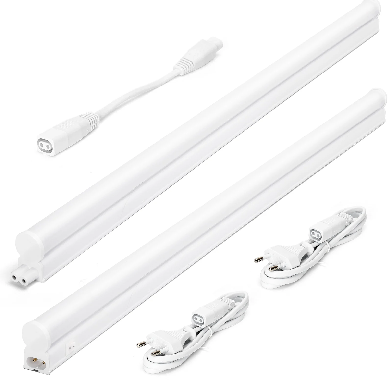 Aigostar Luz Bajo Mueble Cocina con Interruptor 9W 990lm Luz LED Armario, 230V Luz Blanca Fria 6500K, Luces para Vestidor Tira LED Armario 572*23*34mm, 2 pcs