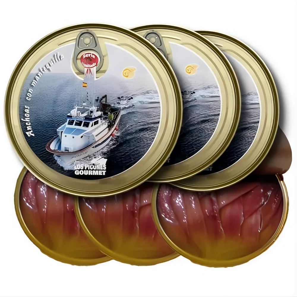 Los Picones Gourmet® 3 Latas Anchoas del Cantábrico Premium en Mantequilla Ecológica (115 gramos) (345 gramos Total)