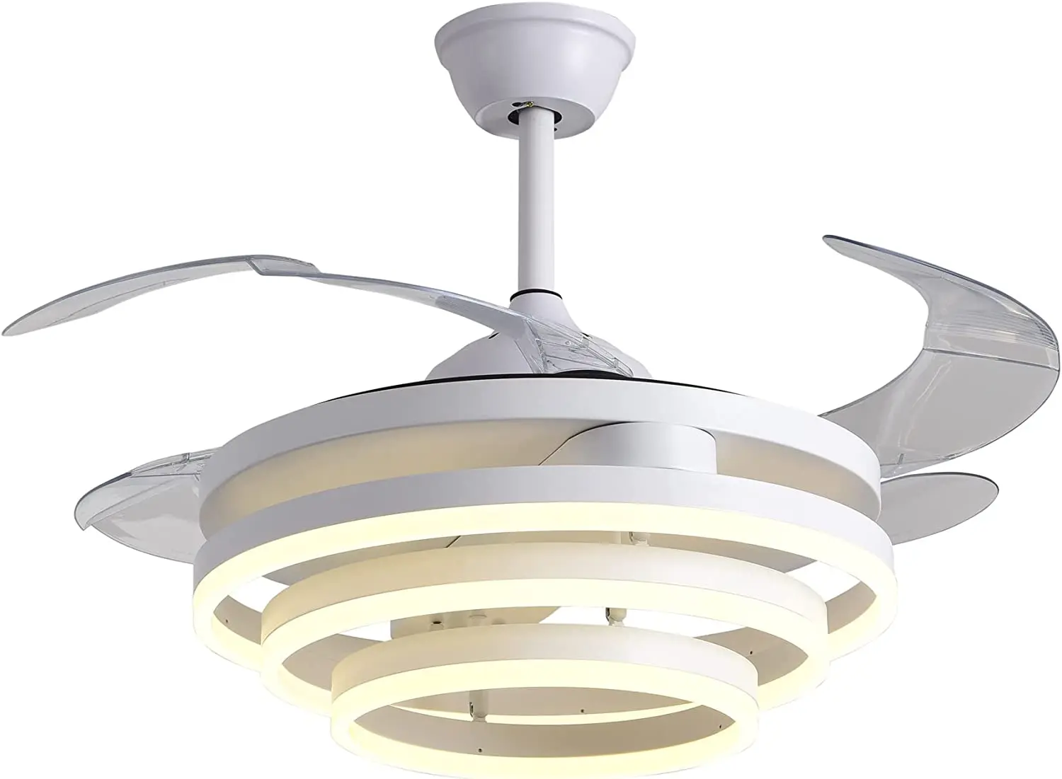 SFERA ceiling fan with DC Motor and 3 LED light rings 36W (3000K, 4000K, 6500K) + remote Control-BEL AIR HOME