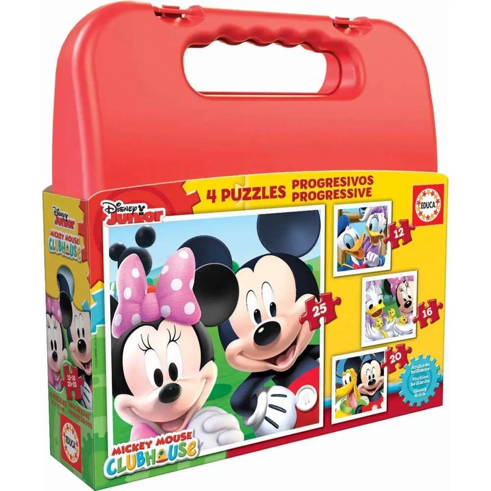 Educa Mickey maleta Puzzle progresivo 12-16-20-25 Educa
