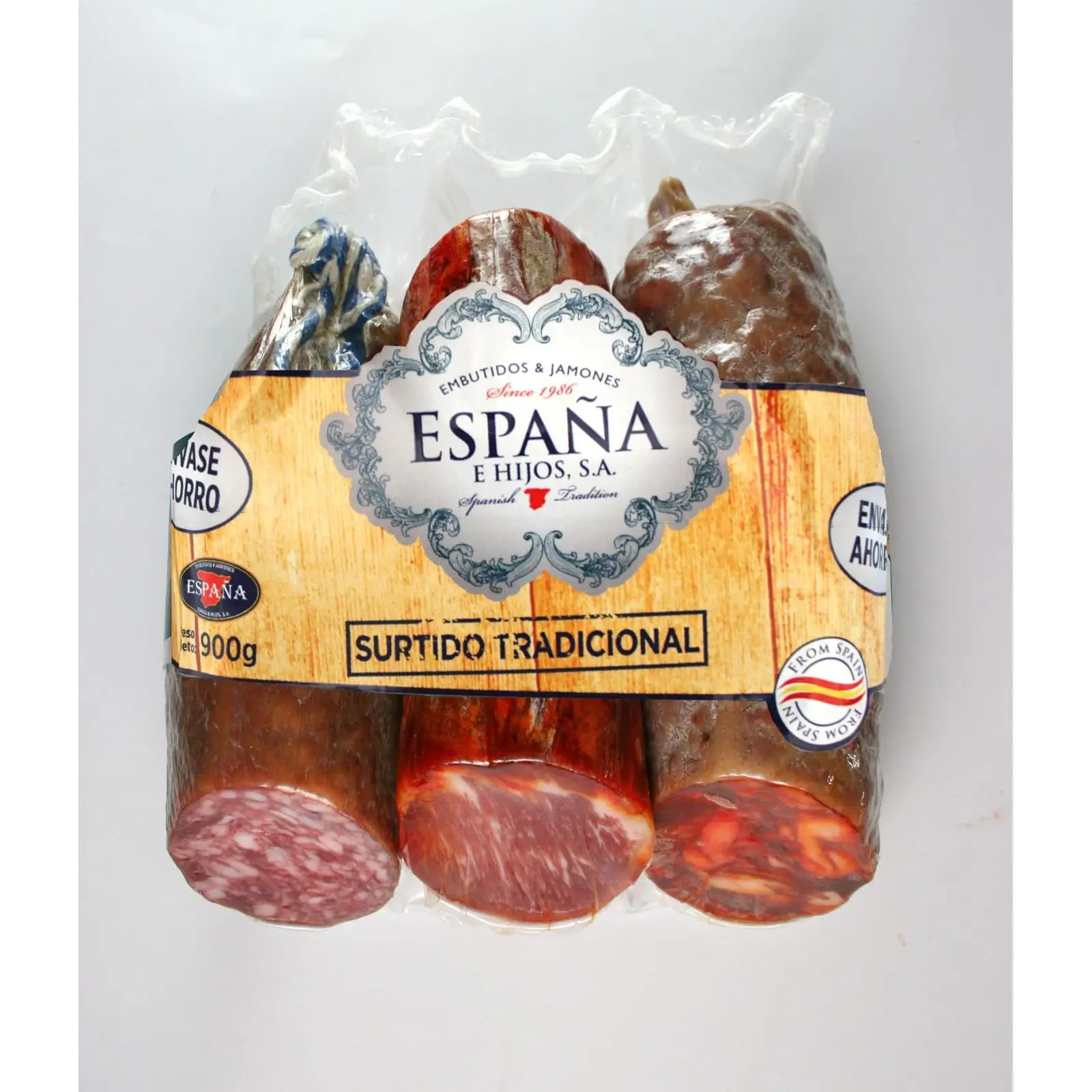 CHORIZO LOMO Y SALCHICHON PACK AHORRO ESPAÑA 900G