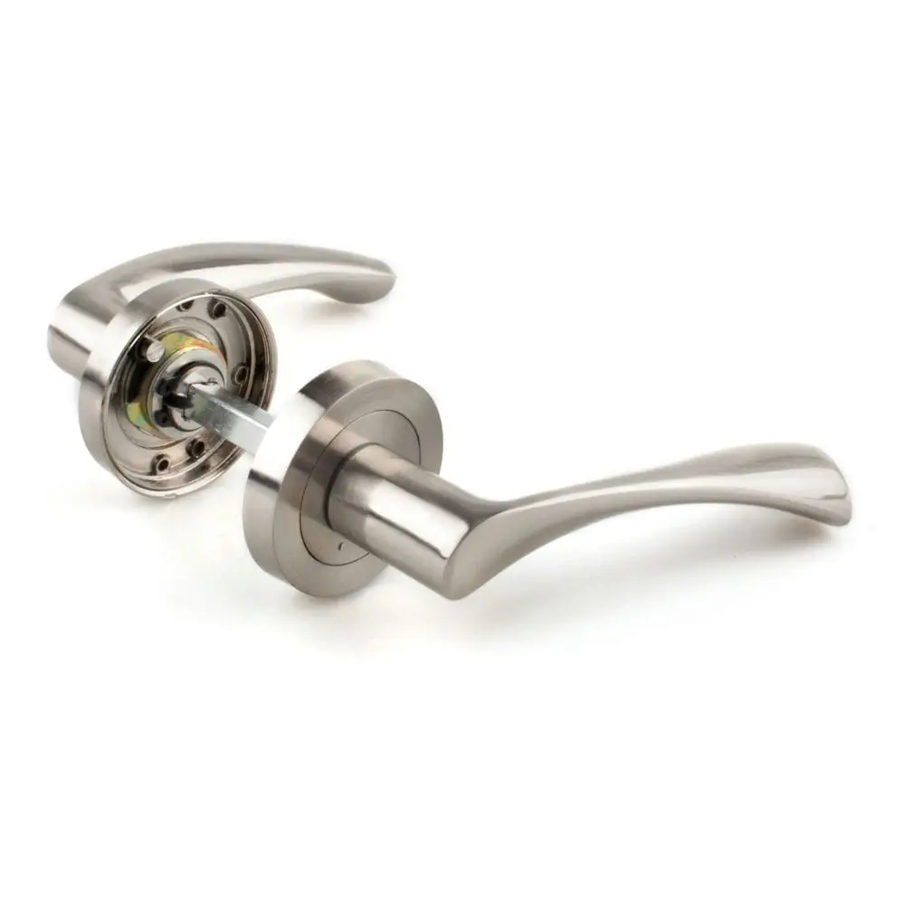 Manilla de Aluminio HANDLOCK Curva con Roseta – Disponible en varios acabados y medidas