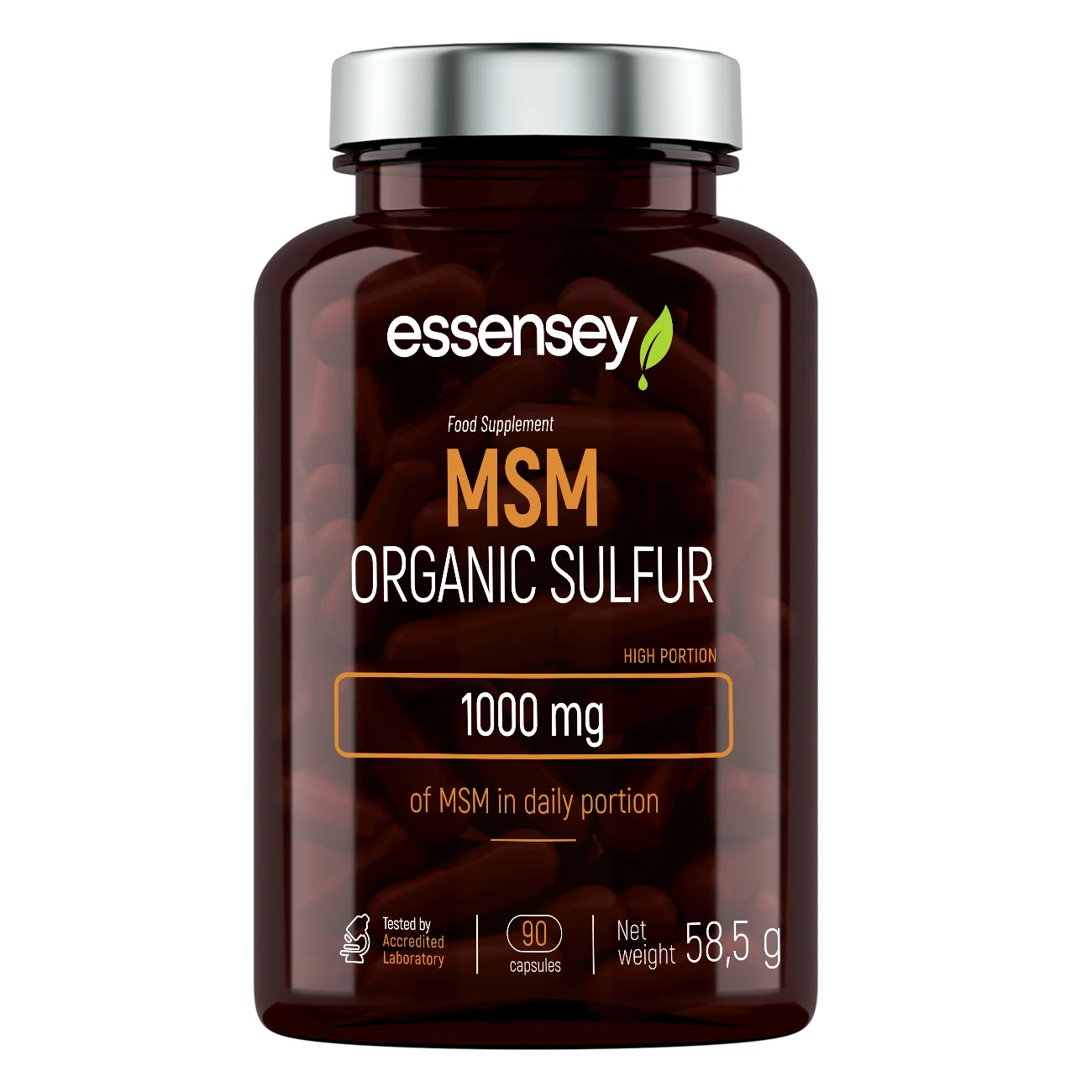 ESSENSEY MSM Organic Sulfur – 90 Cápsulas | Soporte Natural para Articulaciones y Recuperación