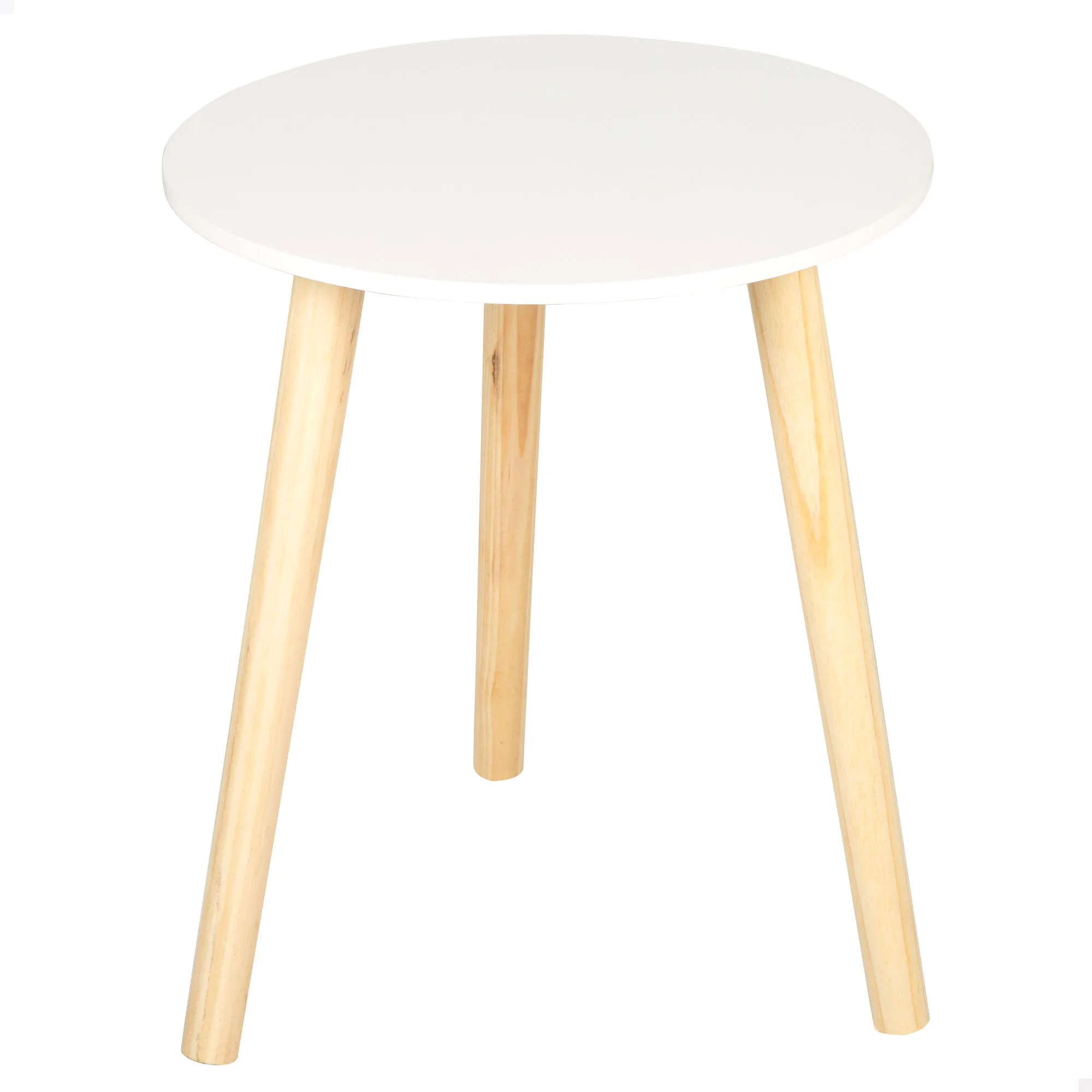 Max Home - Mesa auxiliar redonda, 35x40 cm, peso máximo 5 kg, redonda, mesas de centro, negra, patas madera efecto natural, diseño moderno, para salón, dormitorio, entrada, minimalista