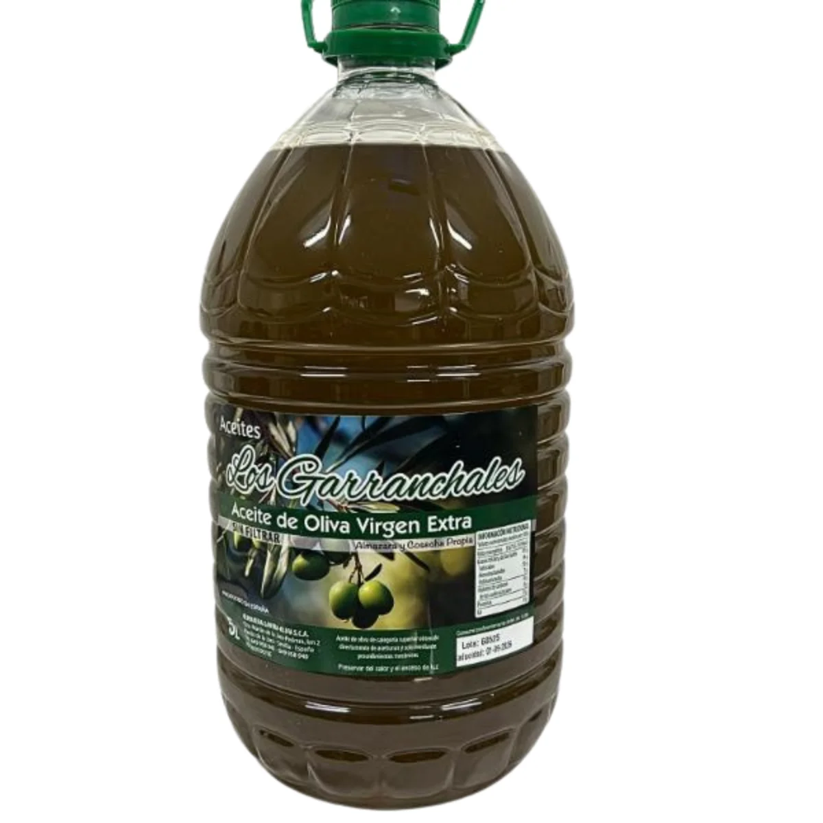 Aceite de Oliva Virgen Extra Sin Filtrar Los Garranchales, AOVE Artesano Cosecha Propia, Garrafa 5 Litros