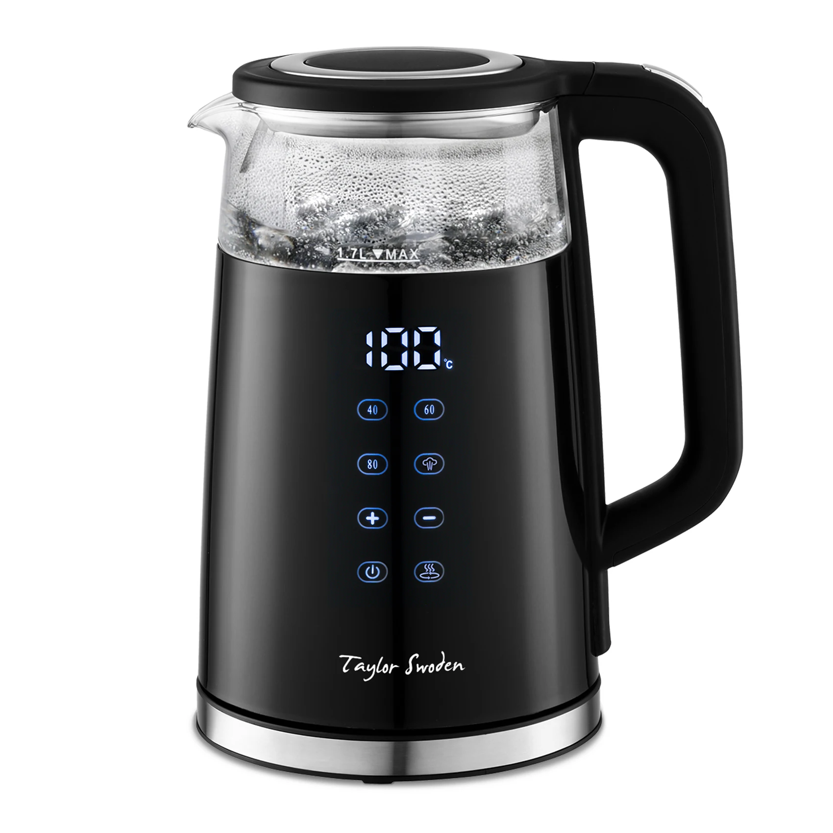 Taylor Swoden Hervidor de Agua, Temperatura Ajustable, Pantalla LED con Visualización de Temperatura. Función Mantener Temperatura. (1.7L, 2200W)