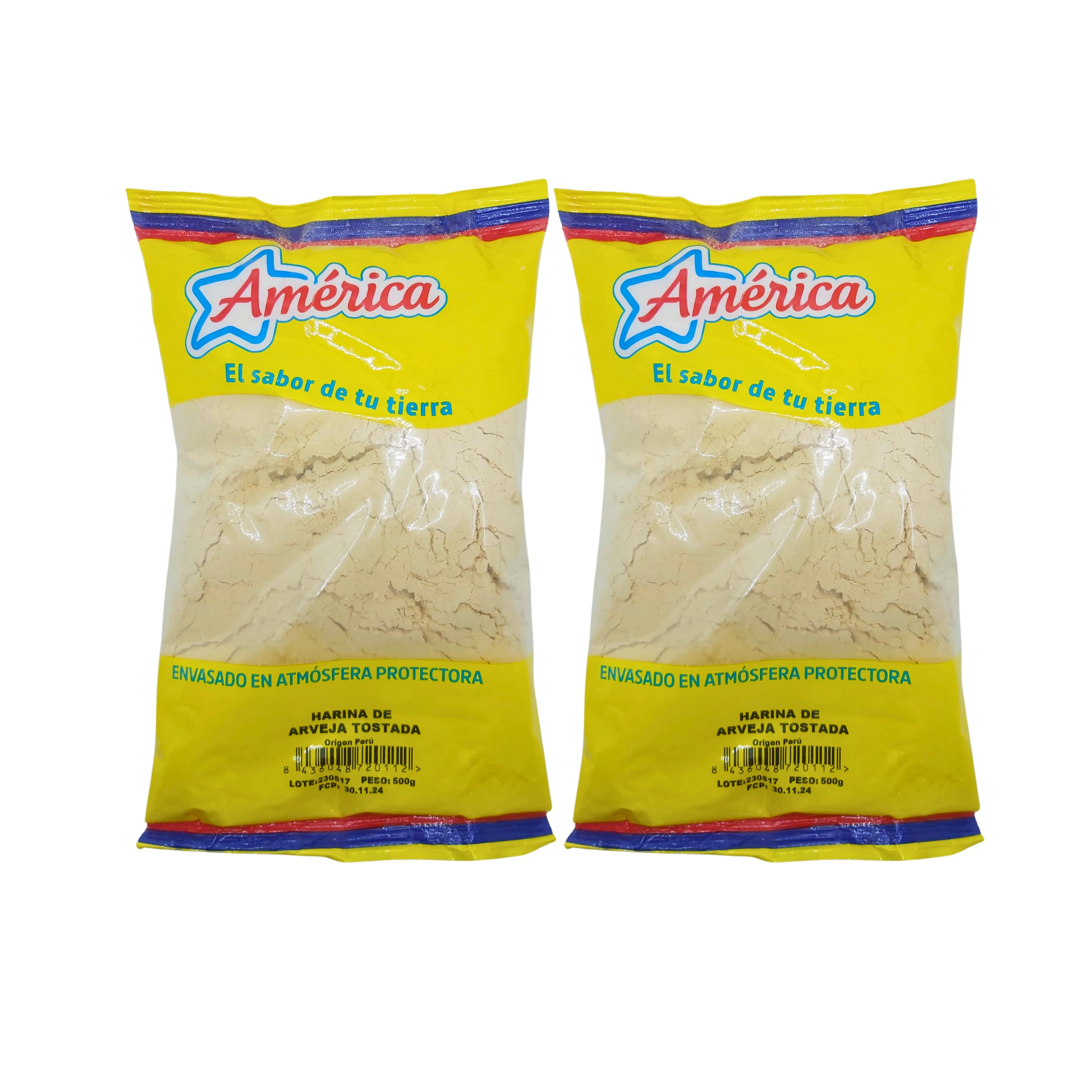 2 PAQUETE HARINA DE ARVEJA TOSTADA 500G.AMERICA