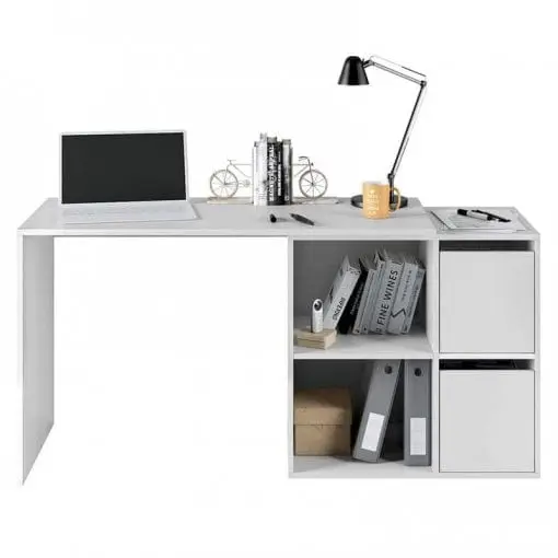 Multiposition desk table GIO White 37x156x196 cm