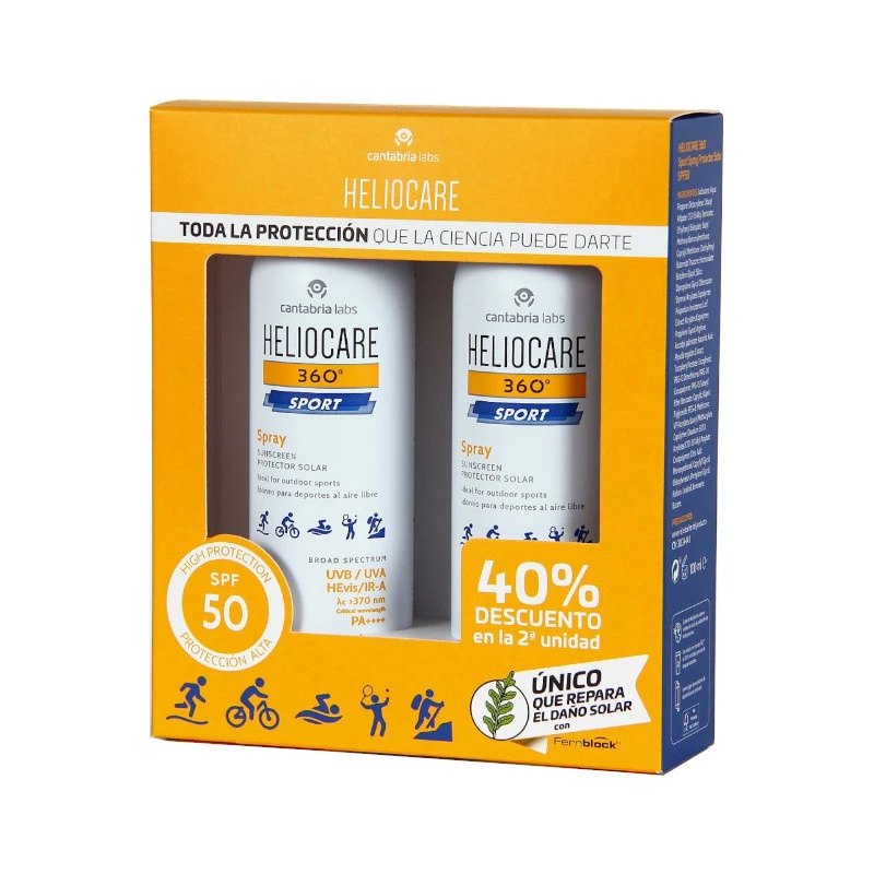HELIOCARE PACK DUPLO 360º SPORT SPRAY SPF50 2 x 100ML
