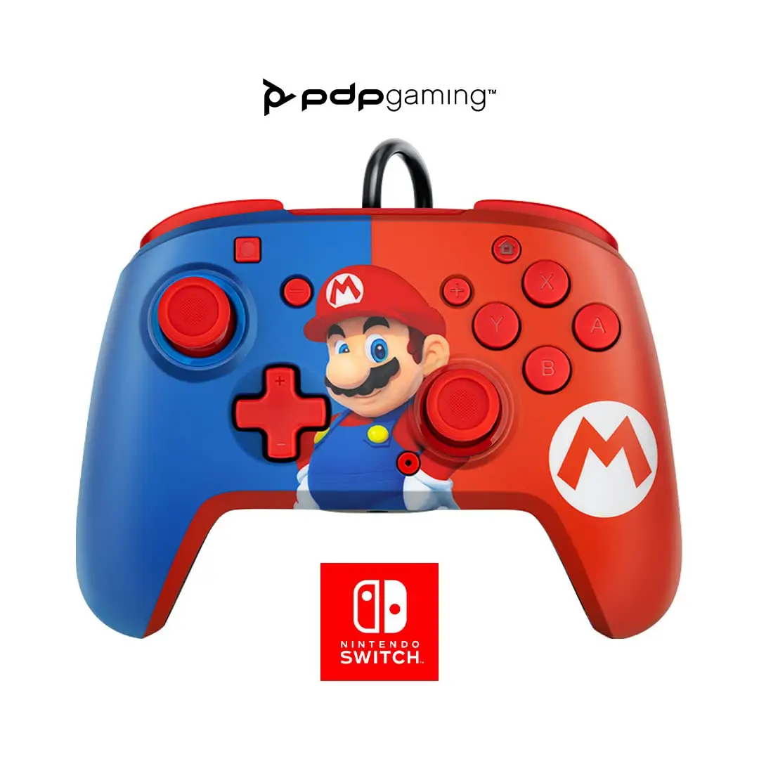 Pdp Gaming Carcasa Faceoff Deluxe Wired Mario Para Mando Nintendo Switch - Imagen 3