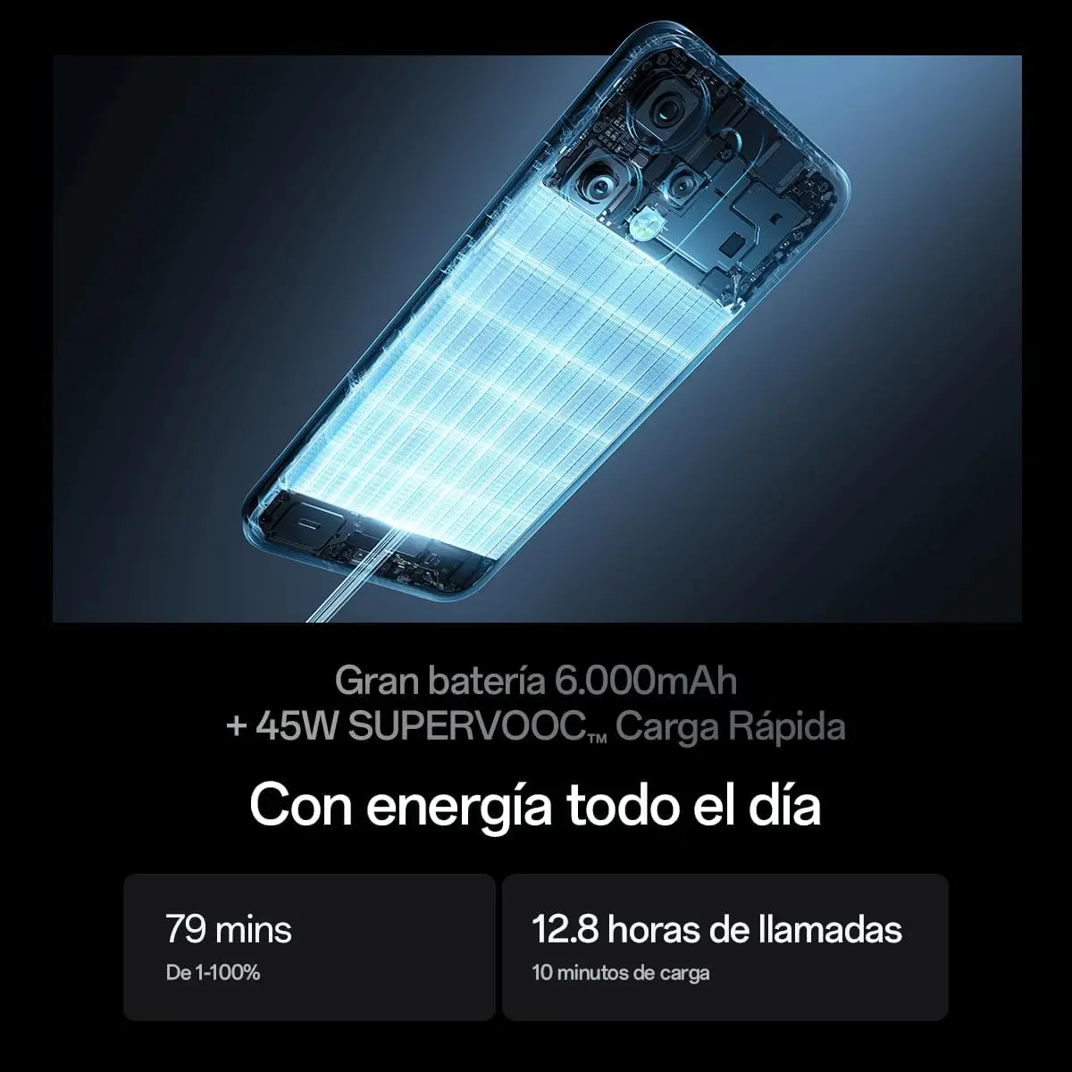 OPPO Reno14 F 5G 8GB 256GB 6.57″ AMOLED 50MP IP69 Carga Rápida 45W Opal Blue (Versión Española) Garantía 3 años 7