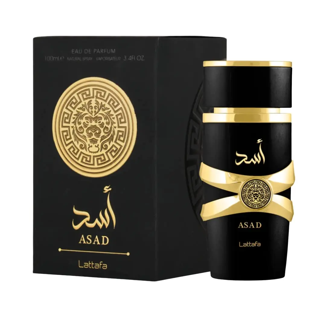 Arab men's perfume tonsilfa asad, fashion cologne, large format 100ml. Beautifully designed decorative packaging.