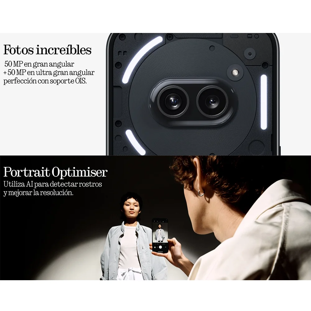 Teléfono – Nothing Phone (2a) 5G Smartphone Versión Global, 8GB+128GB, Procesador MediaTek Dimensity 7200 Pro, Pantalla AMOLED flexible de 6.7″ 120Hz, Cámara principal doble cuenta con 50 MP, Batería 5000 mAh, Soporte para NFC, IP54 4