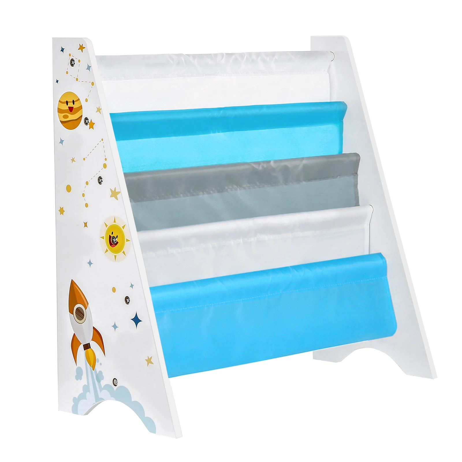 SONGMICS LibrerÍa Infantil, EstanterÍa Infantil para Libros, para HabitaciÓn, Sala de Juegos, GuarderÍa, Escuela, 62,5 x 28 x 60 cm, Ahorro de Espacio, Blanco