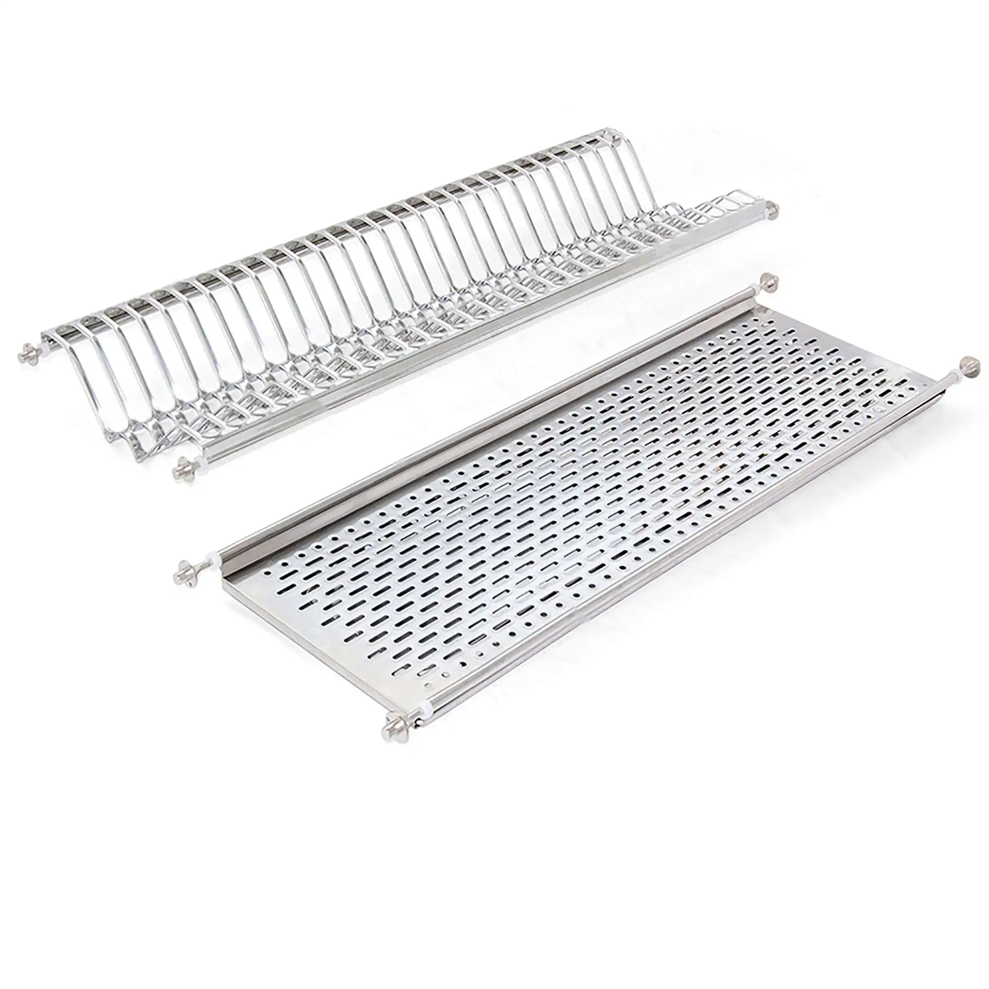 Miroytengo Escurreplatos de Acero Inoxidable de Cocina en Color Gris para Módulos Altos de 80 cm con Medidas 77x4x24 cm
