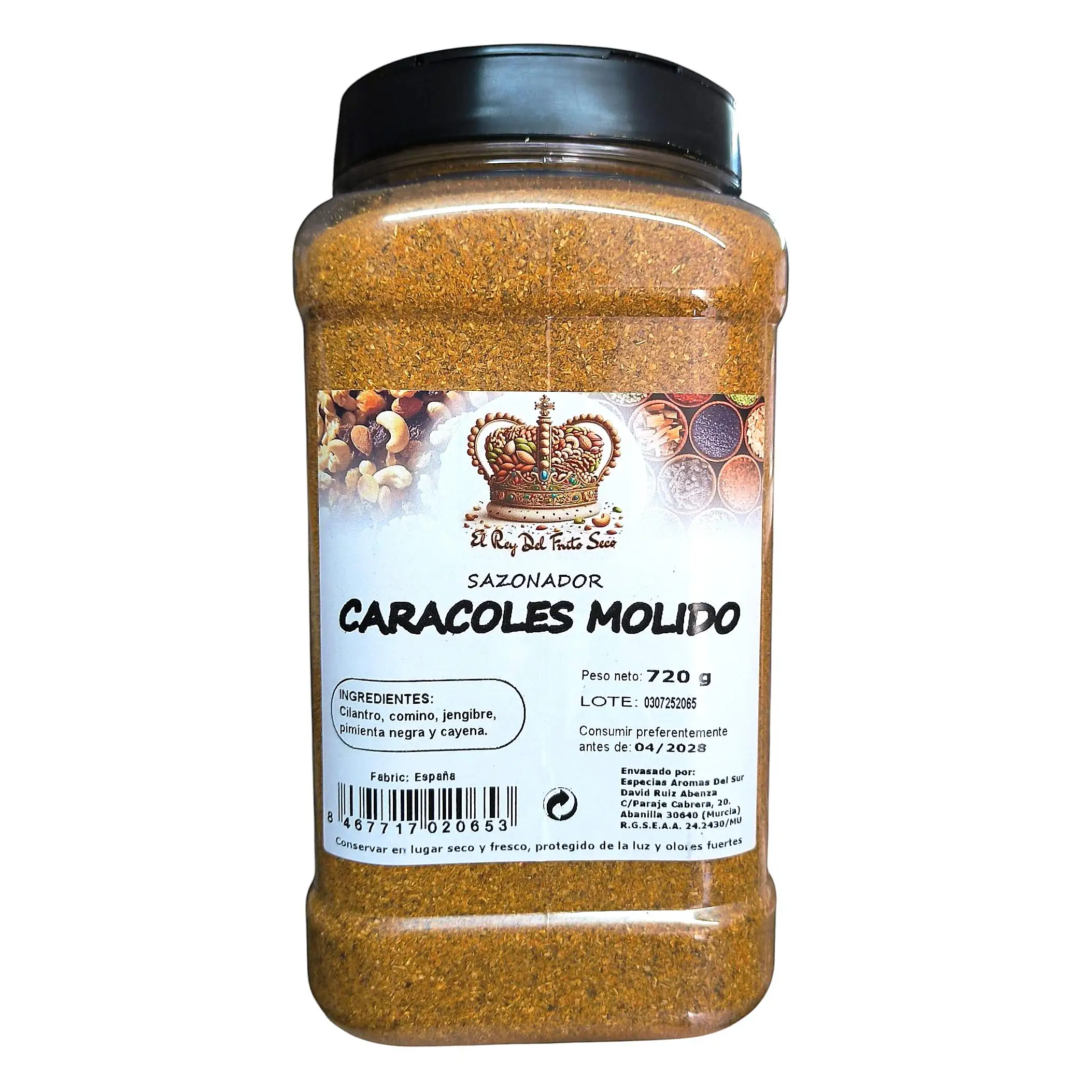 Sazonador para Caracoles 720 gr - Preparado especias para Caracoles - Mezcla especias caracoles - El Rey del Fruto Seco