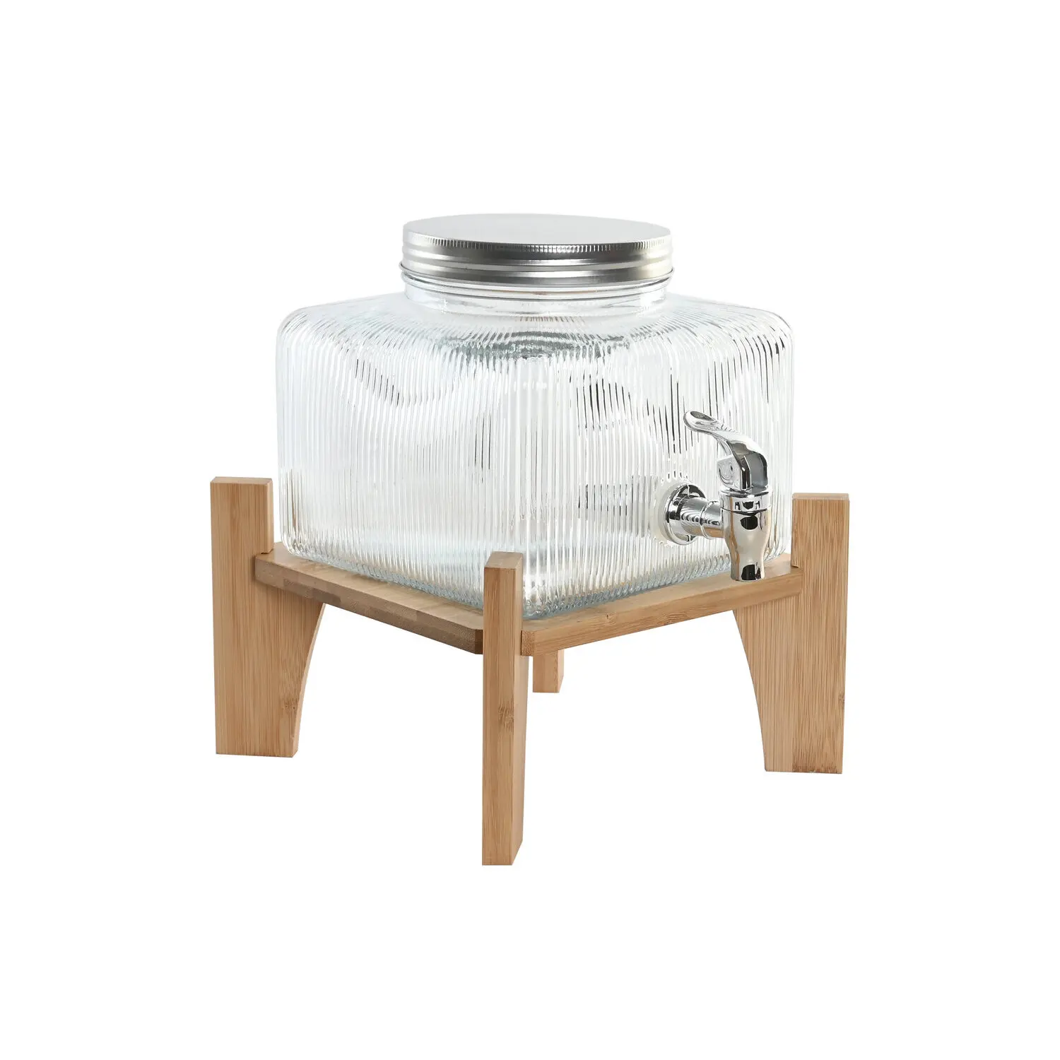 Dispensador bebidas cristal bambu 19x19x16 3,5l El mejor complemento para tu hogar.