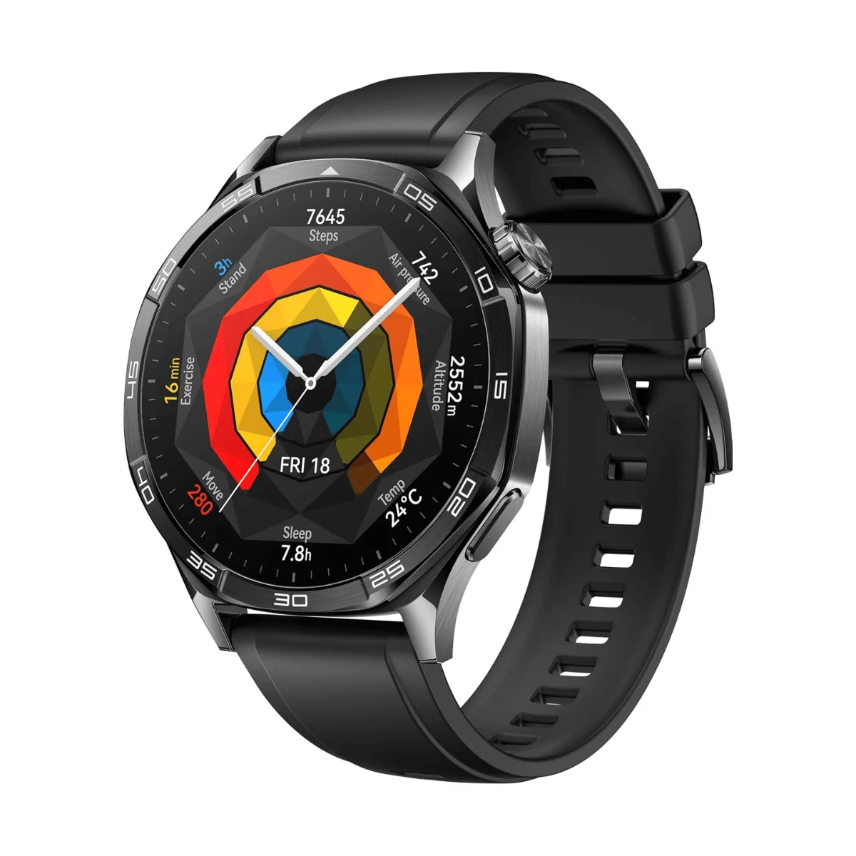 Huawei Reloj Inteligente Watch GT 5 de 46 mm, diseño de bordes afilados, deportes de correr y ciclismo, seguimiento de la salud, hasta 14 días de duración de la batería, compatible con iOS y Android,