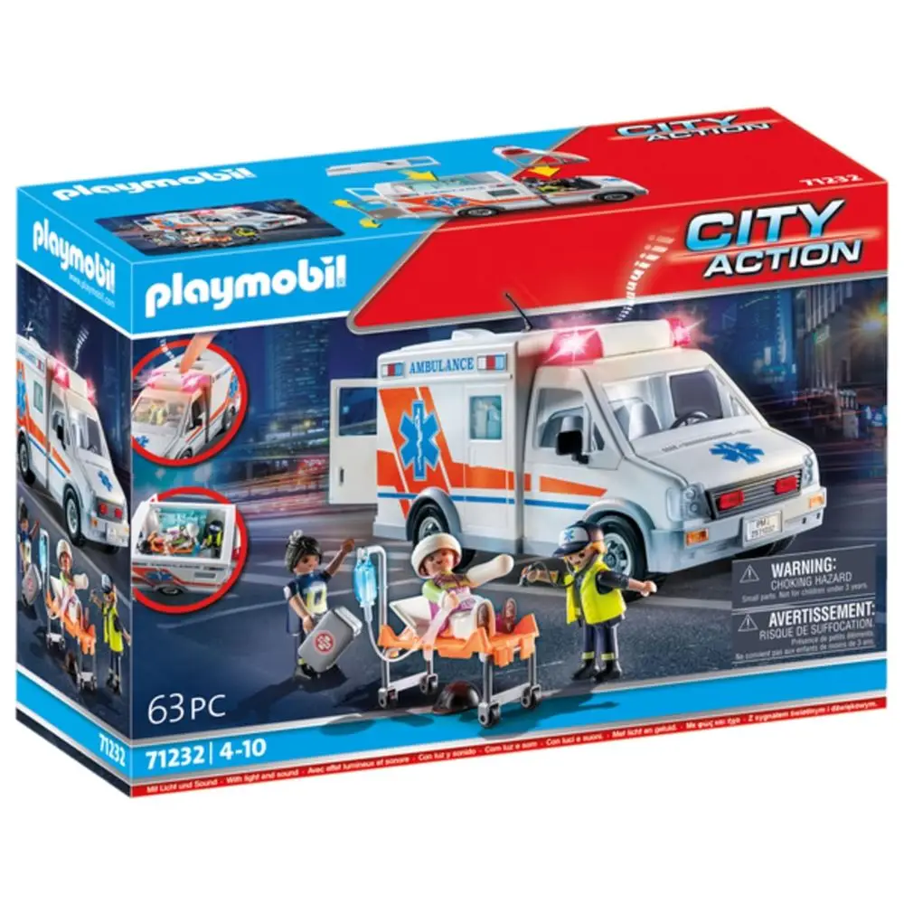 Ambulancia Playmobil con luz y sonido (71232) City Life juguete