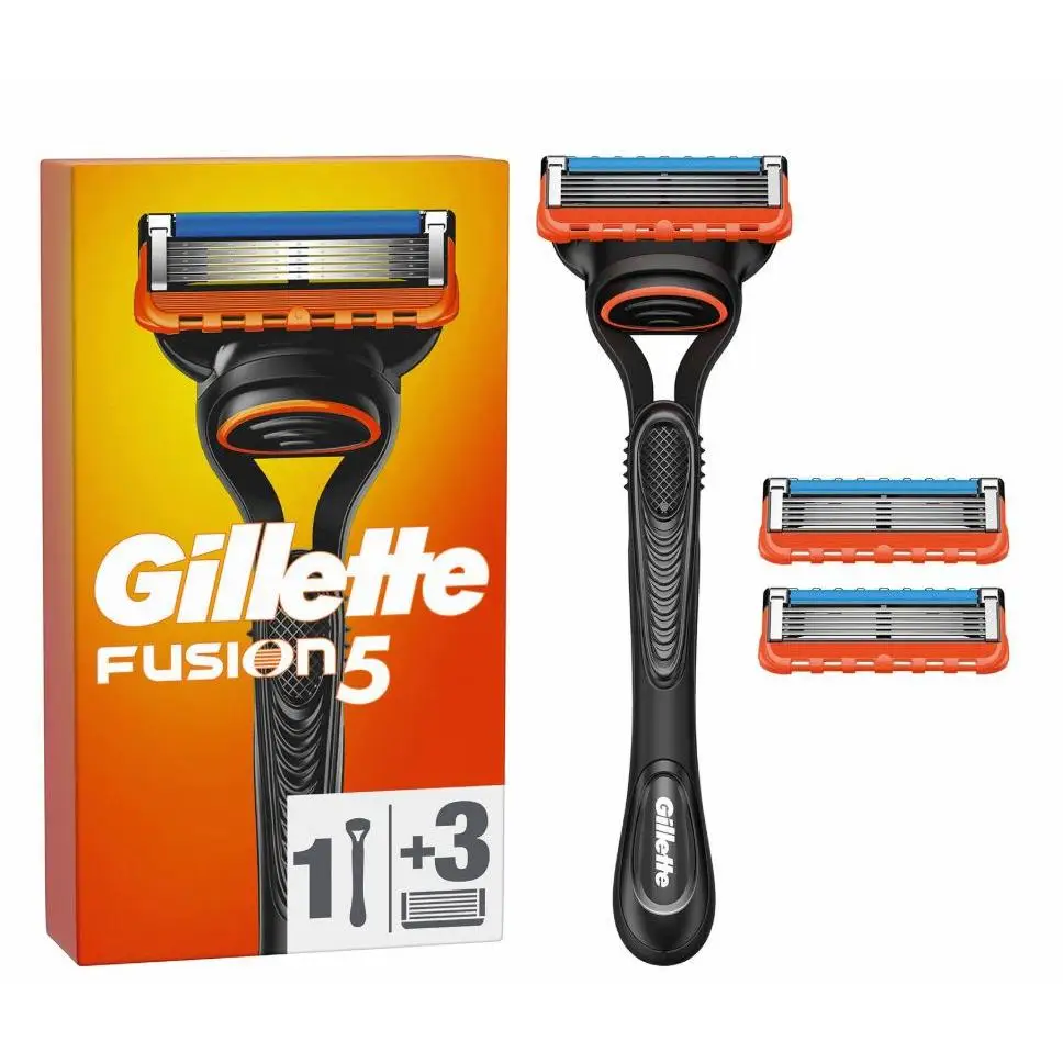 Gillette Fusion5 Maquinilla De Afeitar Para Hombre, 1 Maquinilla De Afeitar Gillette + 3 Recambios Para Maquinilla De Afeitar.