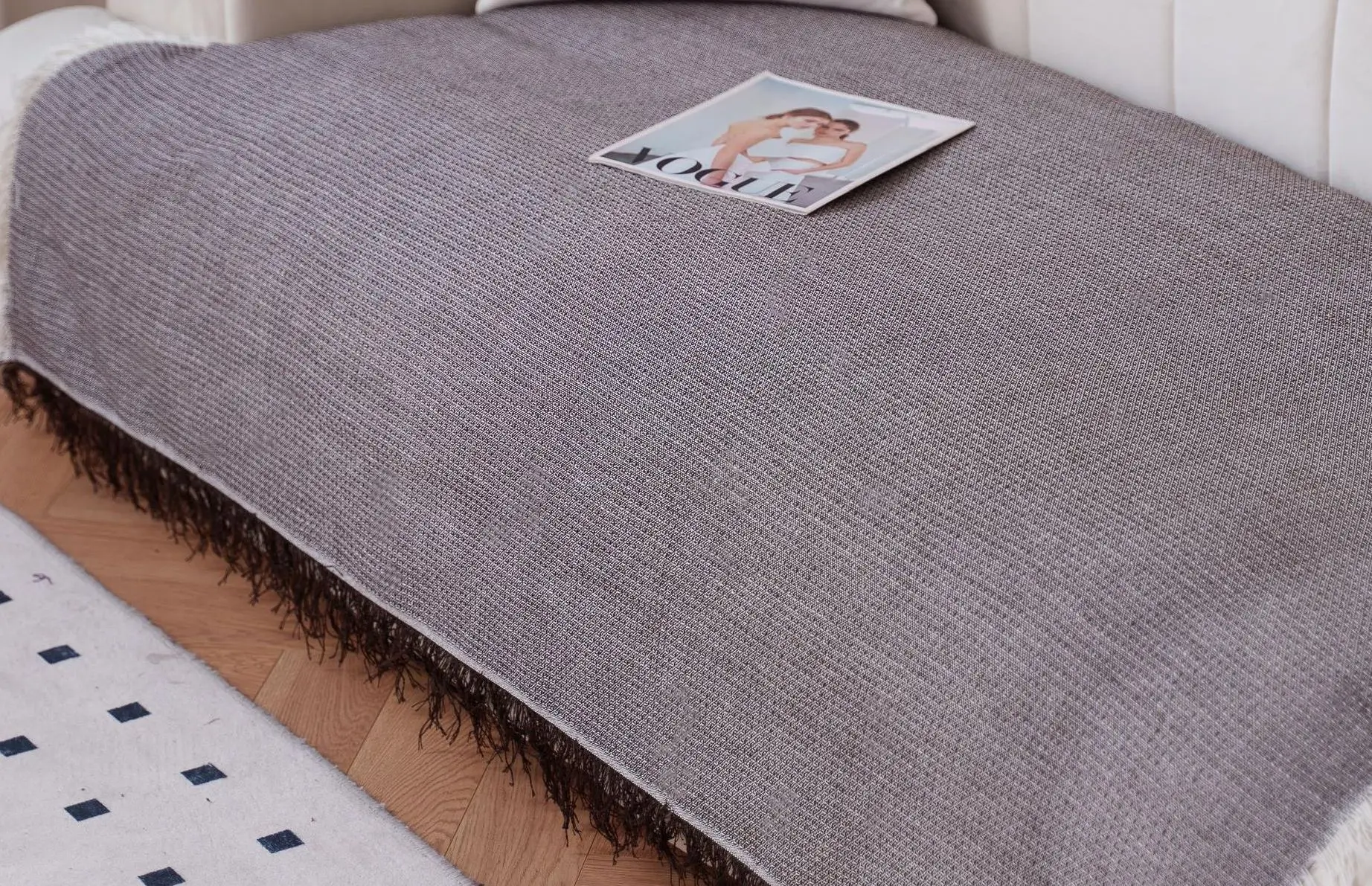 NEW & Almeritex 2000 Colcha Multiusos Sofa, Manta Foulard, Plaid para Cama, Cubresofa Cubrecama Mix Marron