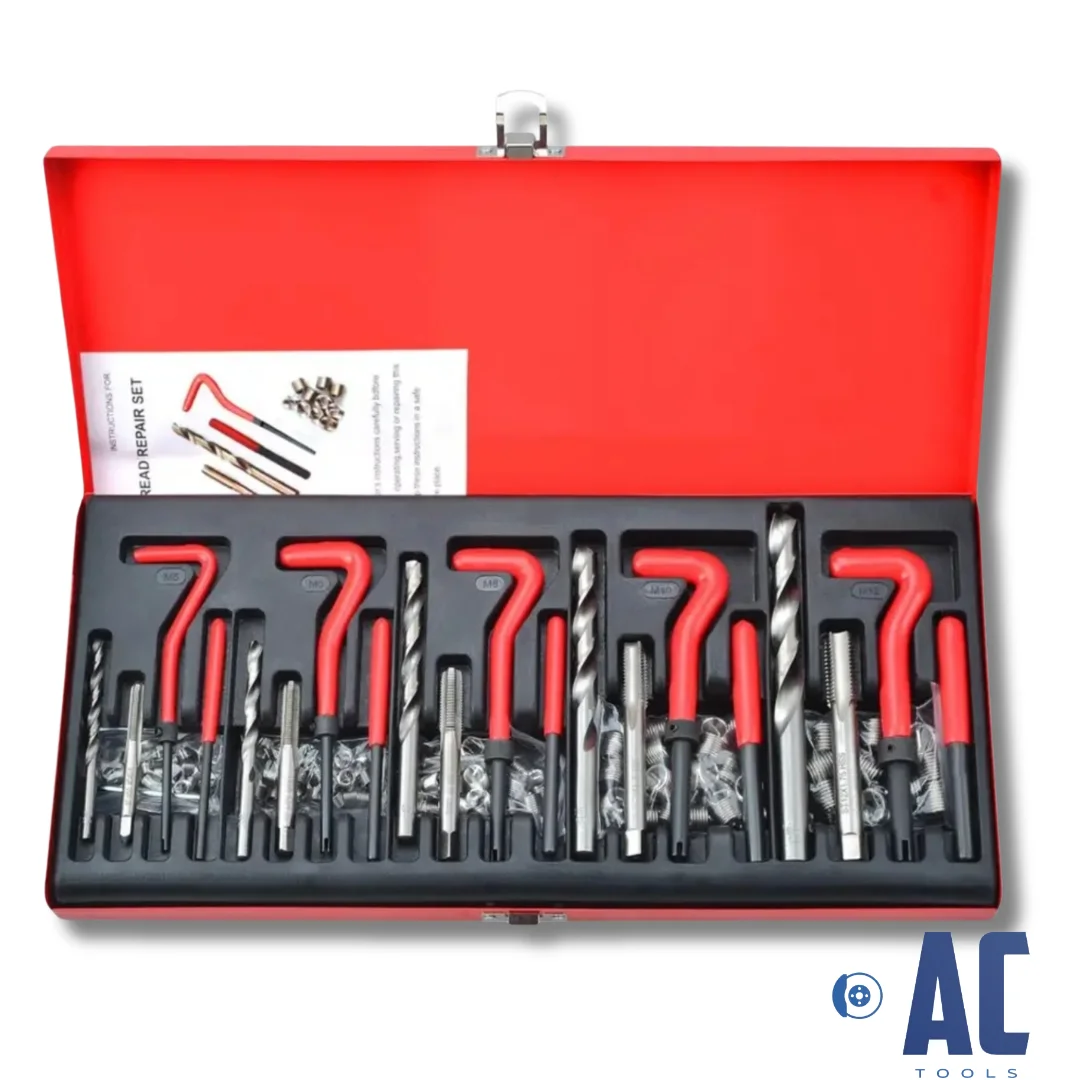 AC Tools Kit profesional maletin de helicoil para reparar roscas helicoidales compuesto de131 piezas