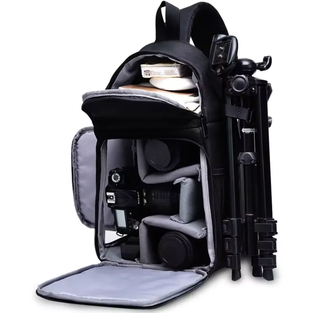Mochila Pro DSLR 15" Impermeable Prowalk | Para Sony, Canon, Nikon | Soporte Trípode y Drone DJI Neo/Avata Modular