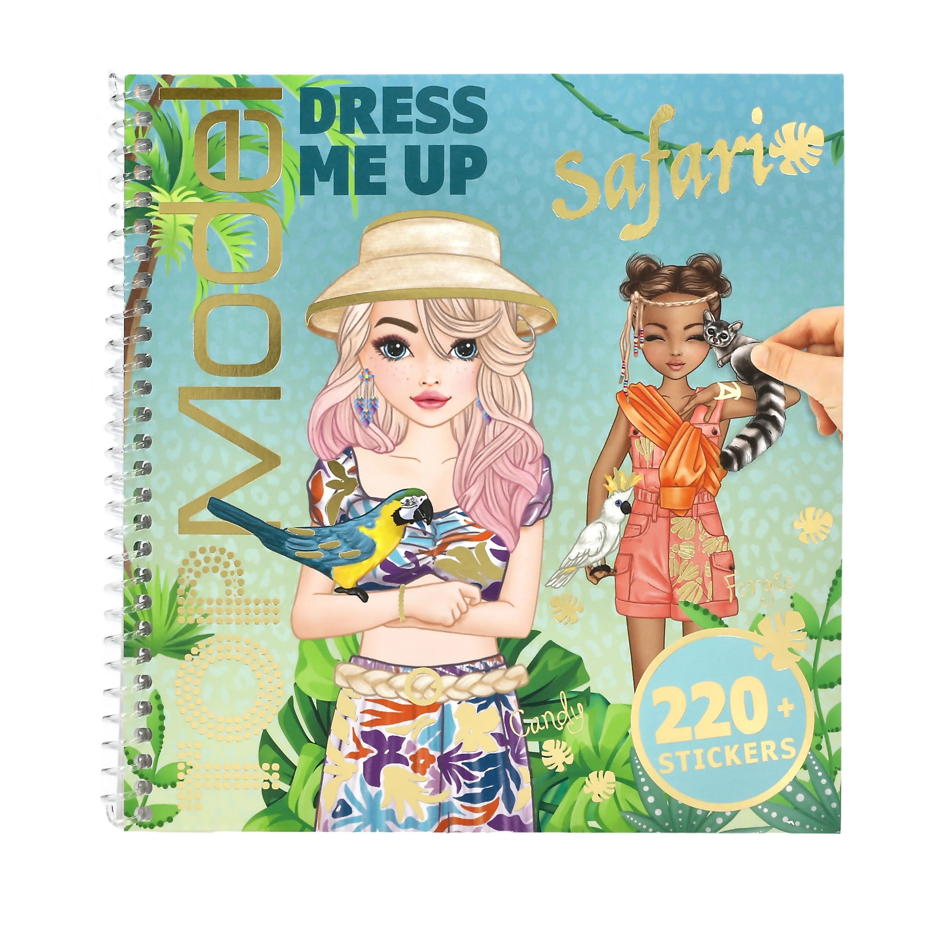 TOP MODEL - CUADERNO DE PEGATINAS DRESS ME UP SAFARI, 0013831, TIENDA CON LICENCIA OFICIAL, ENVIO 24-48 HORAS PENÍNSULA, JUGUETES, PAPELERÍA, ANIMALES.
