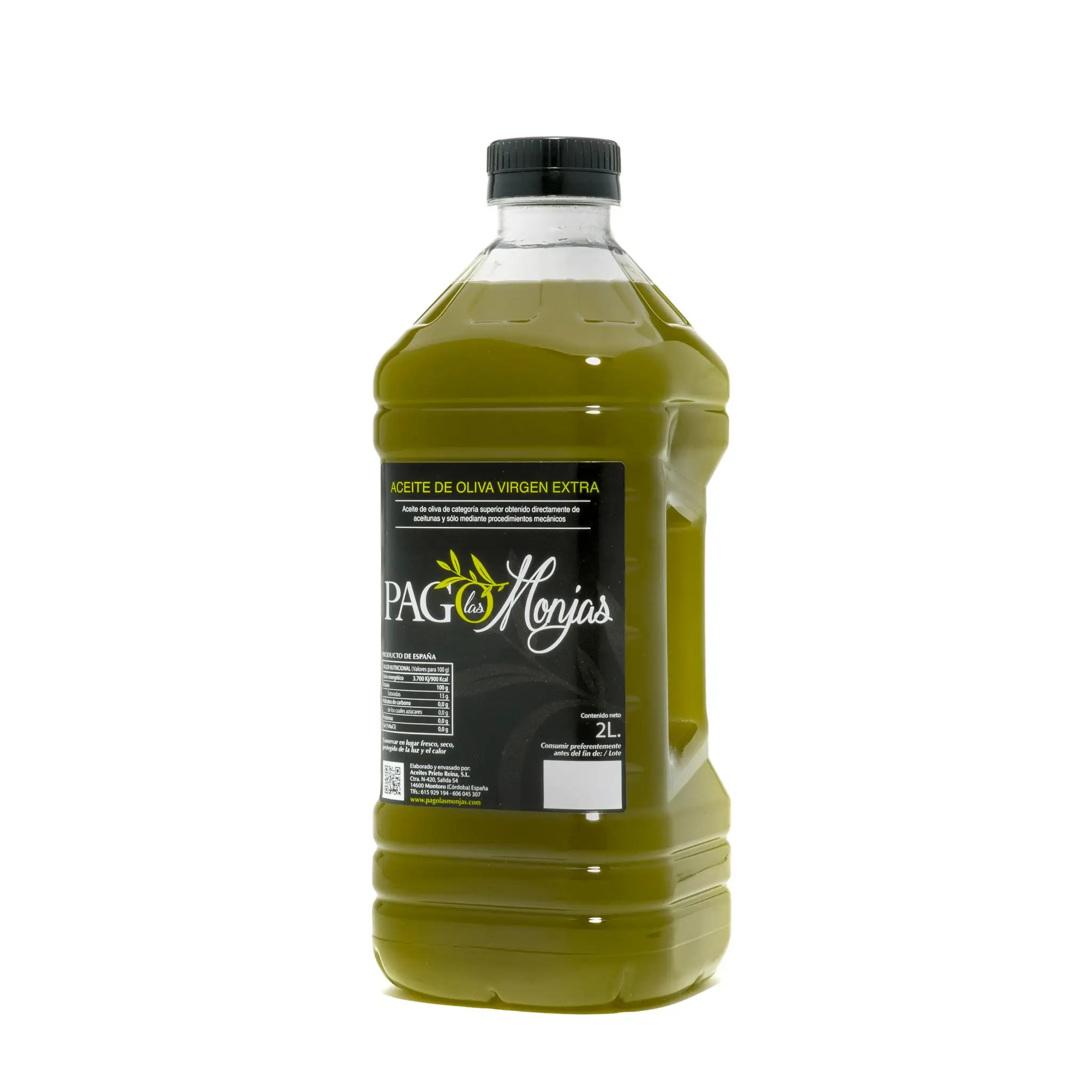 Aceite de Oliva Virgen Extra SIN FILTRAR AOVE 2L - Pack 4 Garrafas de 2 Litros - Pago Las Monjas