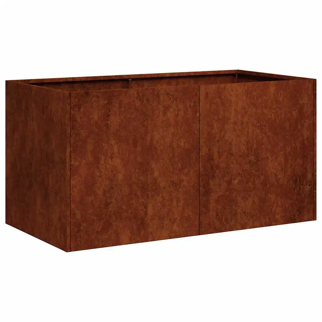 Jardinera oxidada 80x40x40 cm acero corten Maceta de exterior apta para verduras, flores, hierbas y fresas. Ideal para el patio o el balcón. Planta resistente. Macetas para el hogar y el jardín