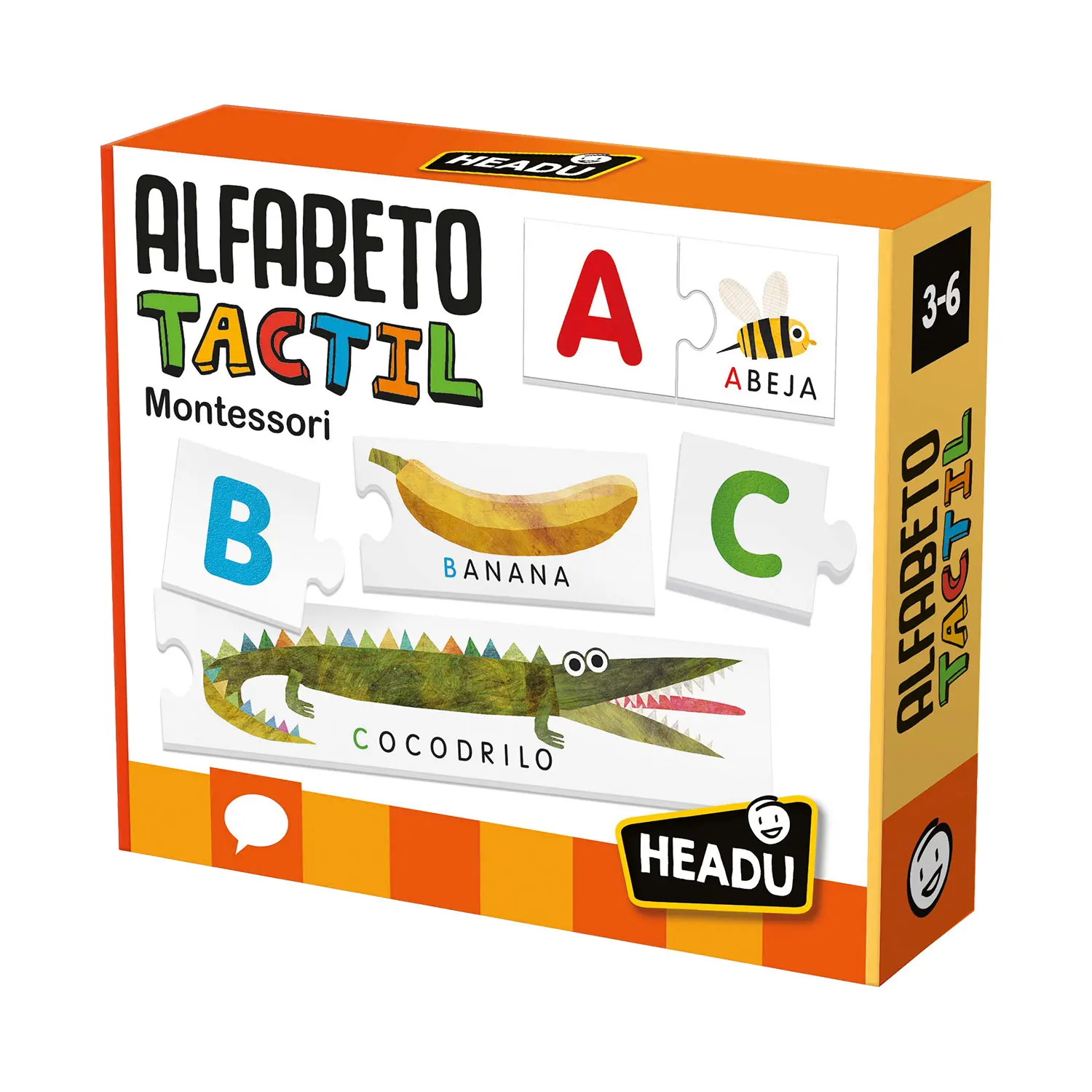 Headu - Alfabeto Táctil Montessori | Juegos Educativos Niños 3 Años  A 6| Puzzle 3 Años | Regalo Niño 3 Años O Mas | Aprender A Leer | Juegos Educativos 3 Años