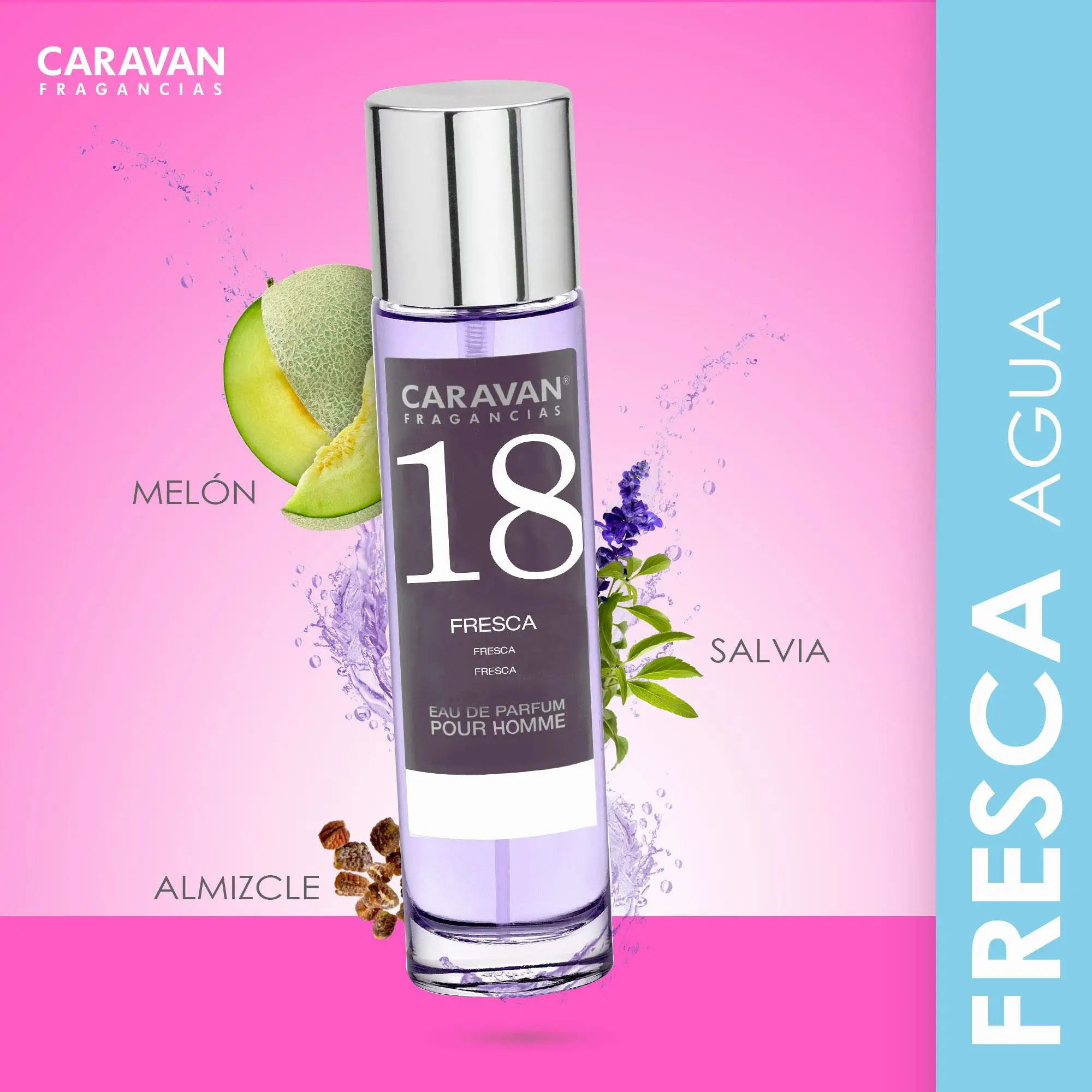 CARAVAN FRAGANCIES Perfume of Man No. 66 of 150 ml + Set of 10 Vials of Male Fragrances other than Caravan to uncross new aromas