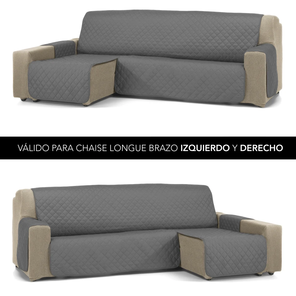 VALENTIA HOME - Funda Cubre Sofá Chaise Longue Acolchado JOYA - Protección Completa | Ajuste Perfecto | Protector chaise longue | Funda para invierno y verano | 3 tamaños y 16 colores