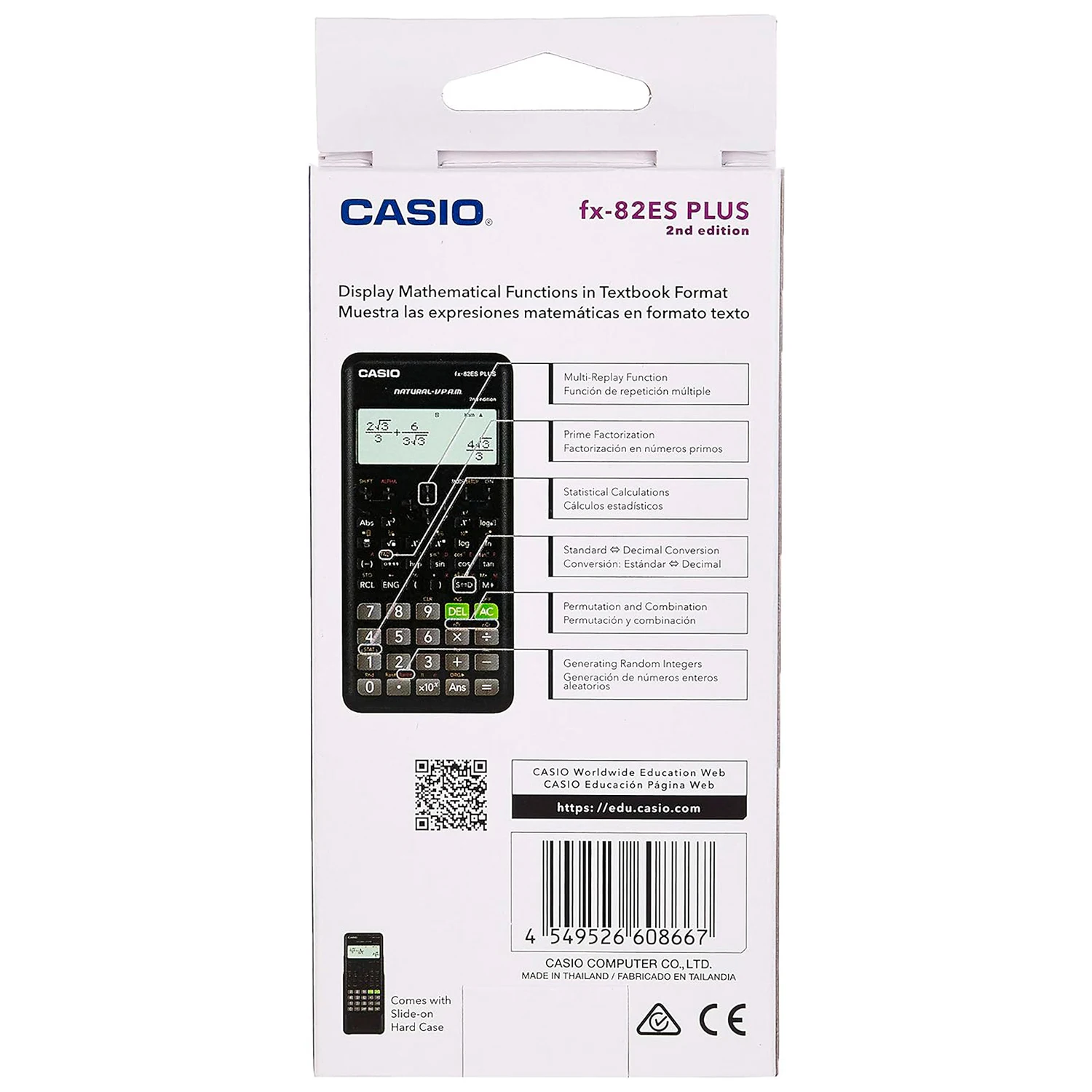 Casio fx-82es plus 2nd edition scientific calculator with 252 functions - ideal for students and professionals