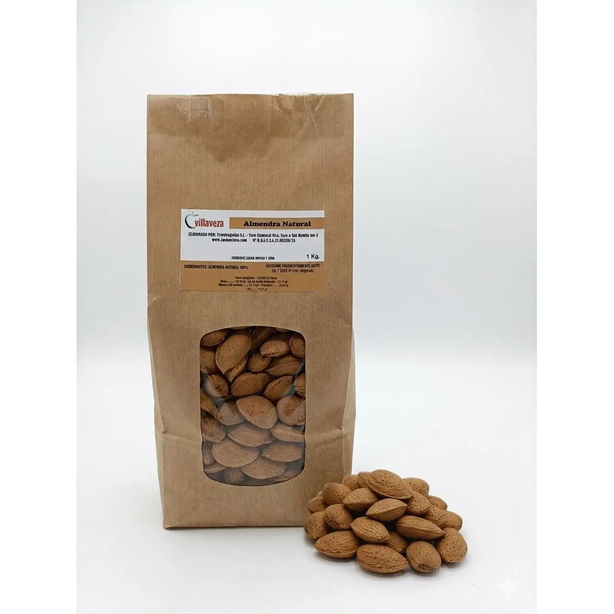 VILLAVEZA Almendra Natural con Cáscara, producida en nuestra explotación en Toro (Zamora), secado al aire.