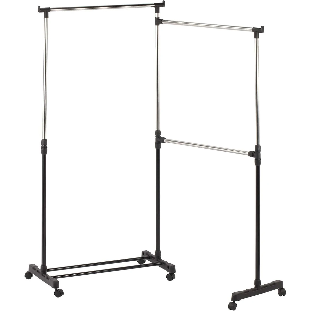 Perchero Doble Ajustable de Metal 158x41x(90-155) cm | Funcional y Ahorra Espacio | Ideal para Ropa, Toallas y Otros | La Bolata | POPPY&MARTI