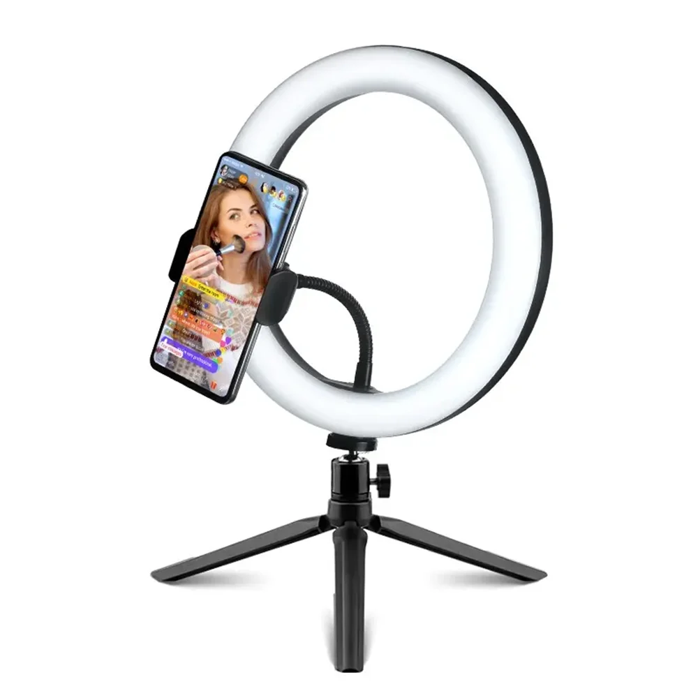 Led Selfie Light Ring, 26cm 10 inch Round Lamp with Phone Holder, Photo Fill-in Lighting with Live Video Tripod from Youtube